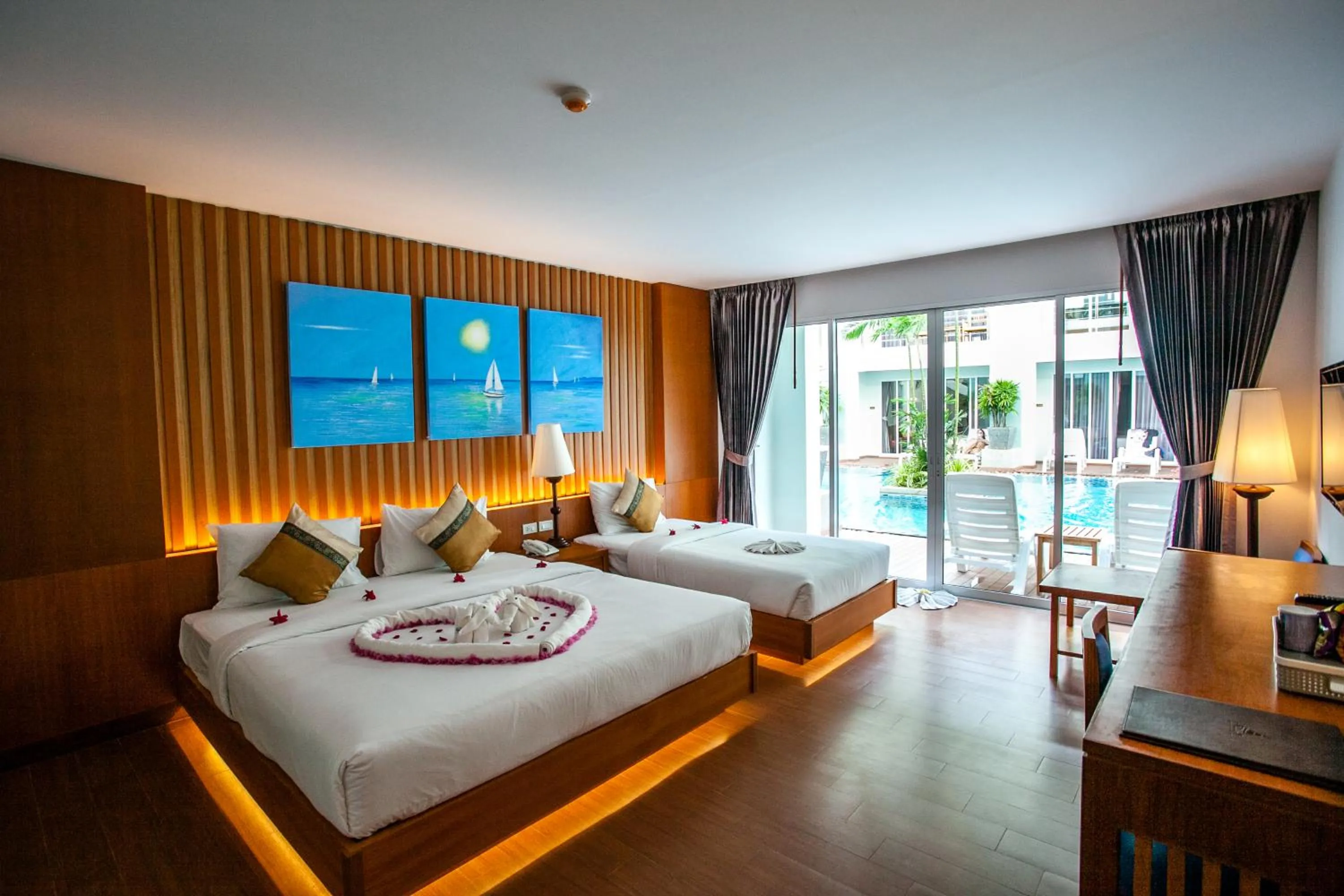 Deluxe Triple Room with Pool Access in Phi Phi Harbour View Hotel-SHA Extra Plus