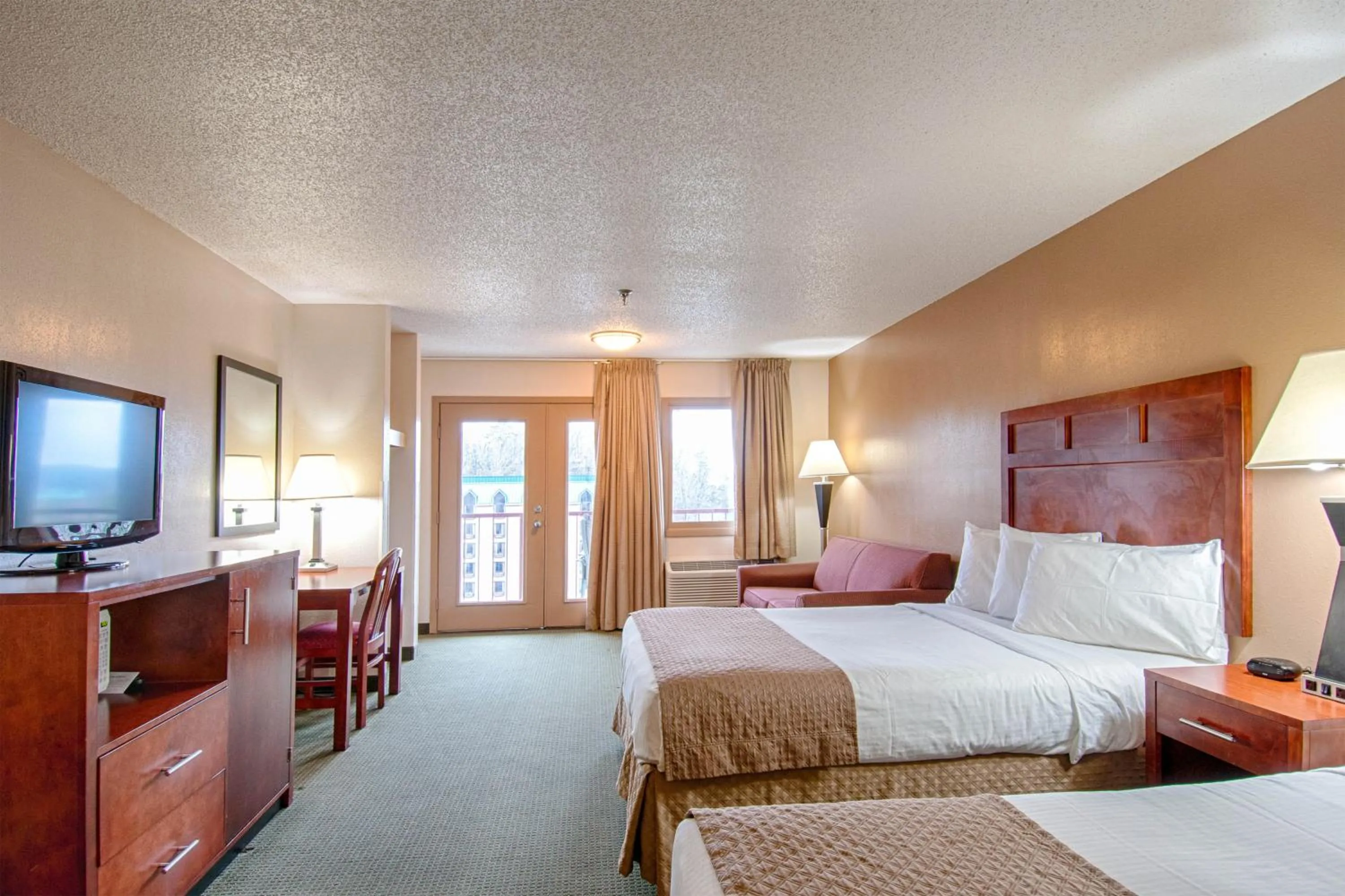 Queen Room with Two Queen Beds and Kitchenette in Park Tower Inn