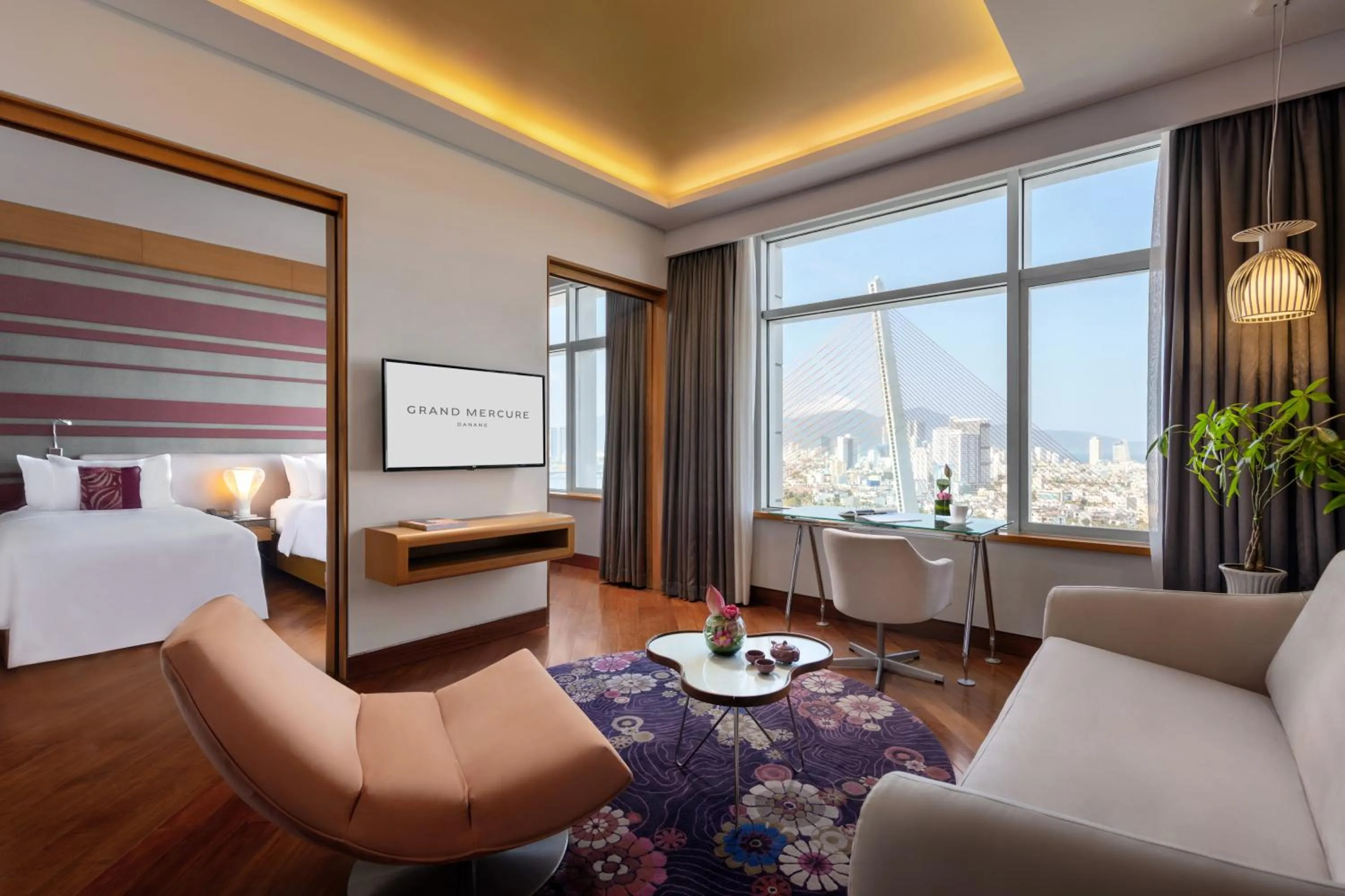 Executive Twin Suite with River View and Lounge Access - High Floor in Grand Mercure Danang