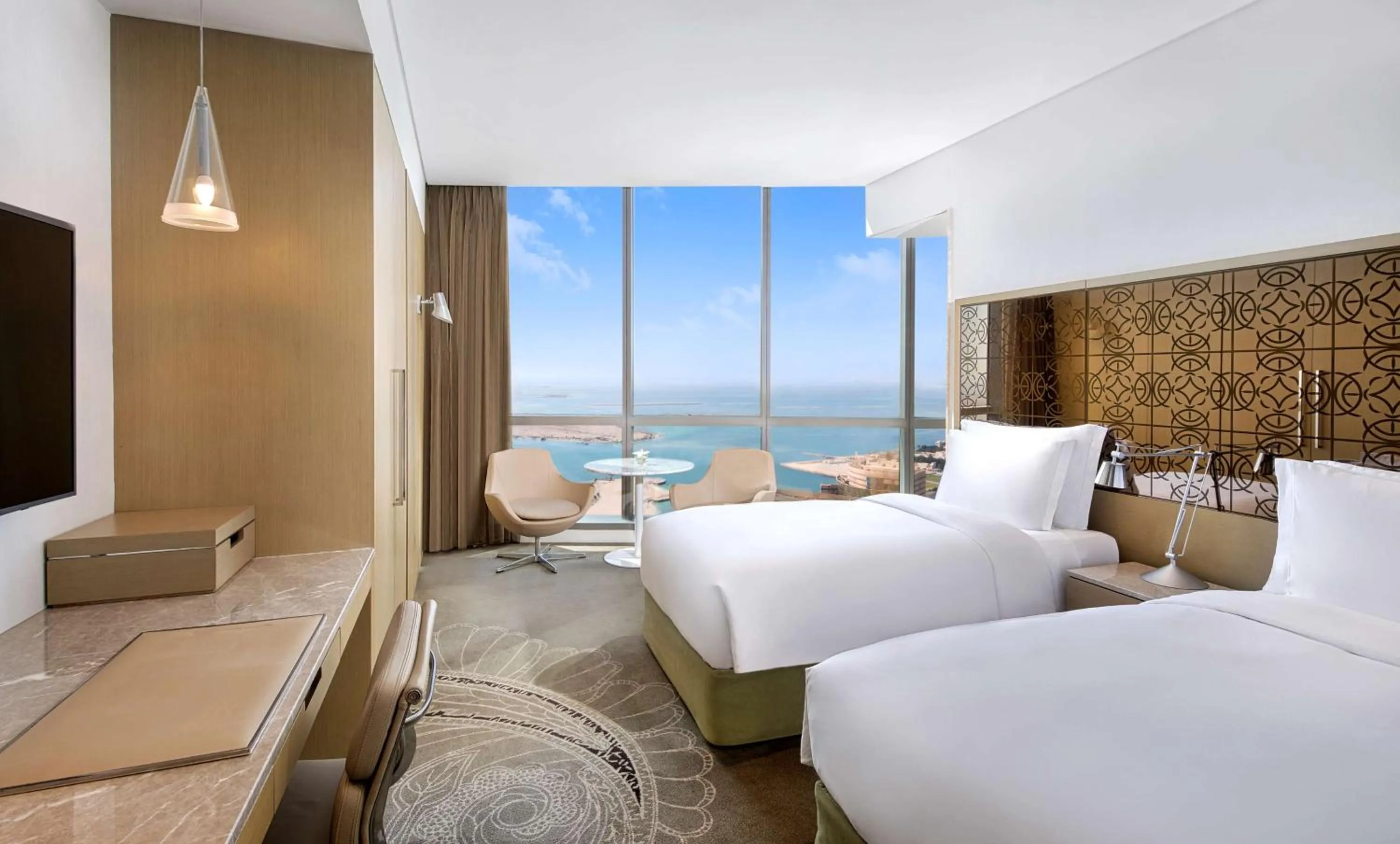 Twin Deluxe Family Room With Sea View in Conrad Abu Dhabi Etihad Towers