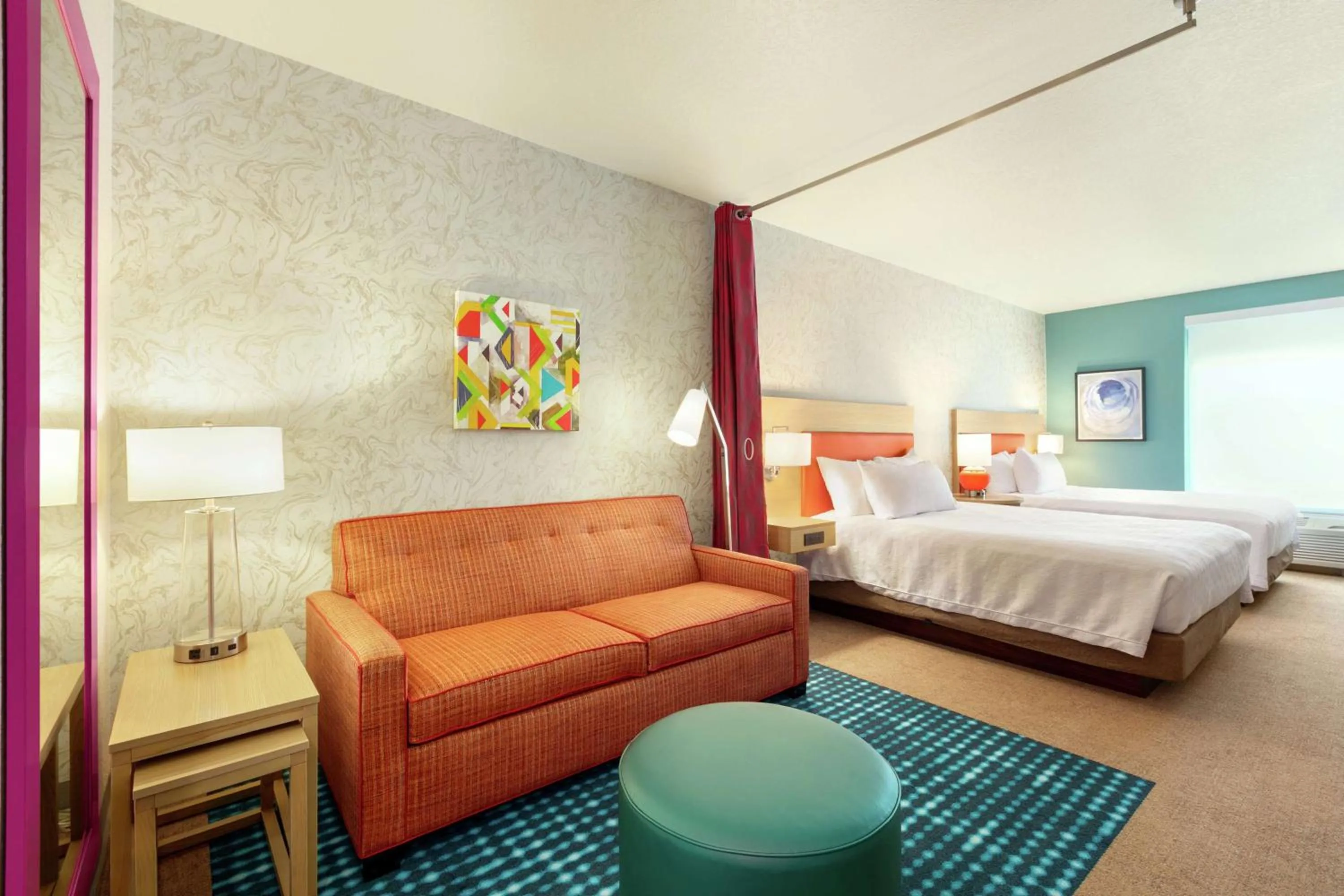 Studio with Two Queen Beds and Roll-In Shower - Mobility and Hearing Access/Non-Smoking in Home2 Suites By Hilton Brandon Tampa