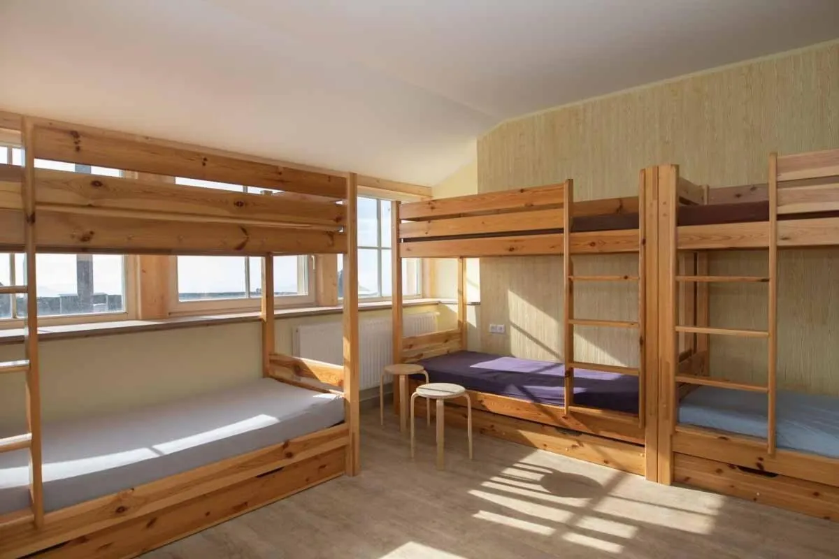 single bed in dormitory in Hochwaldbaude