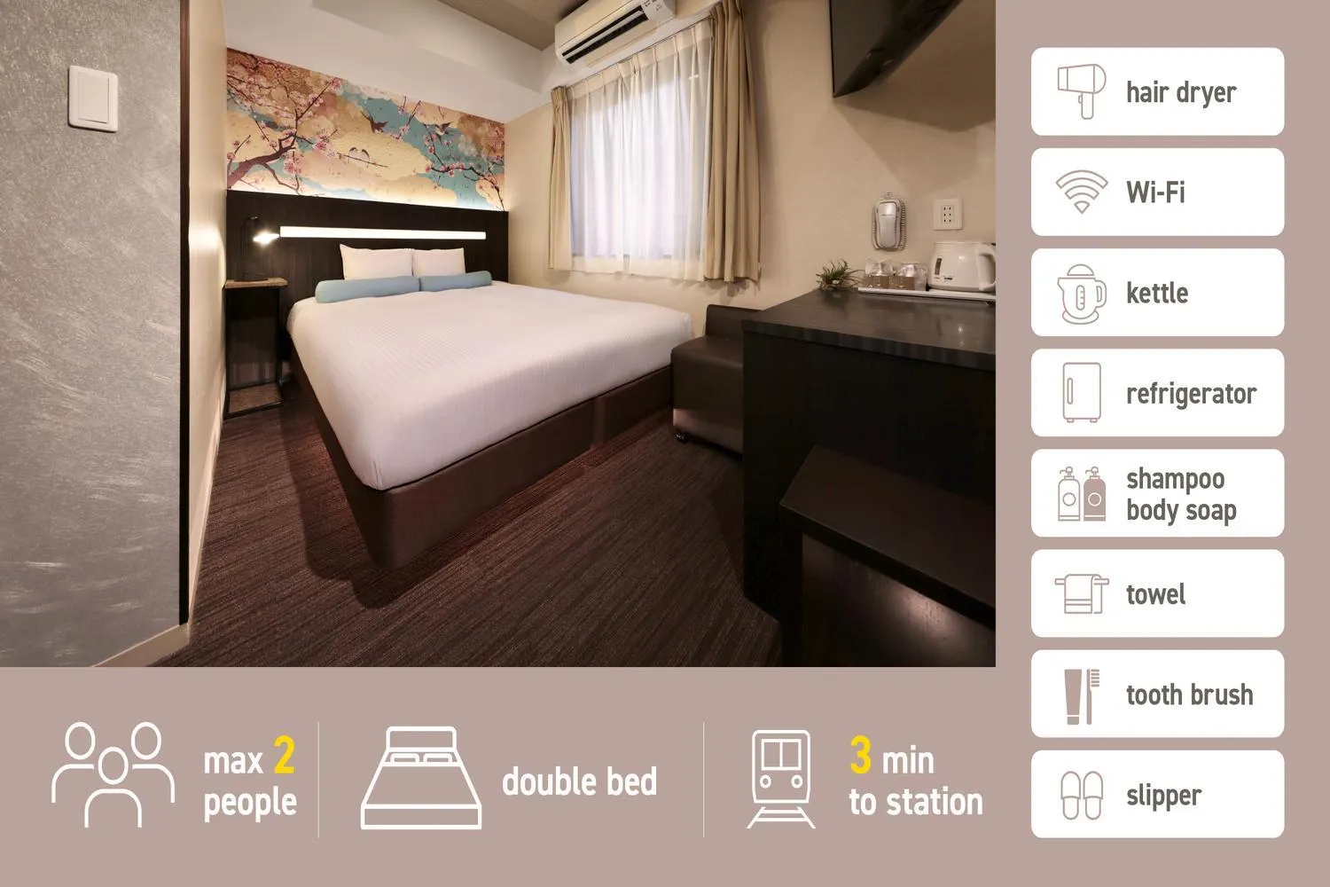 Double Room - Non-Smoking  in Kuromon Crystal Hotel