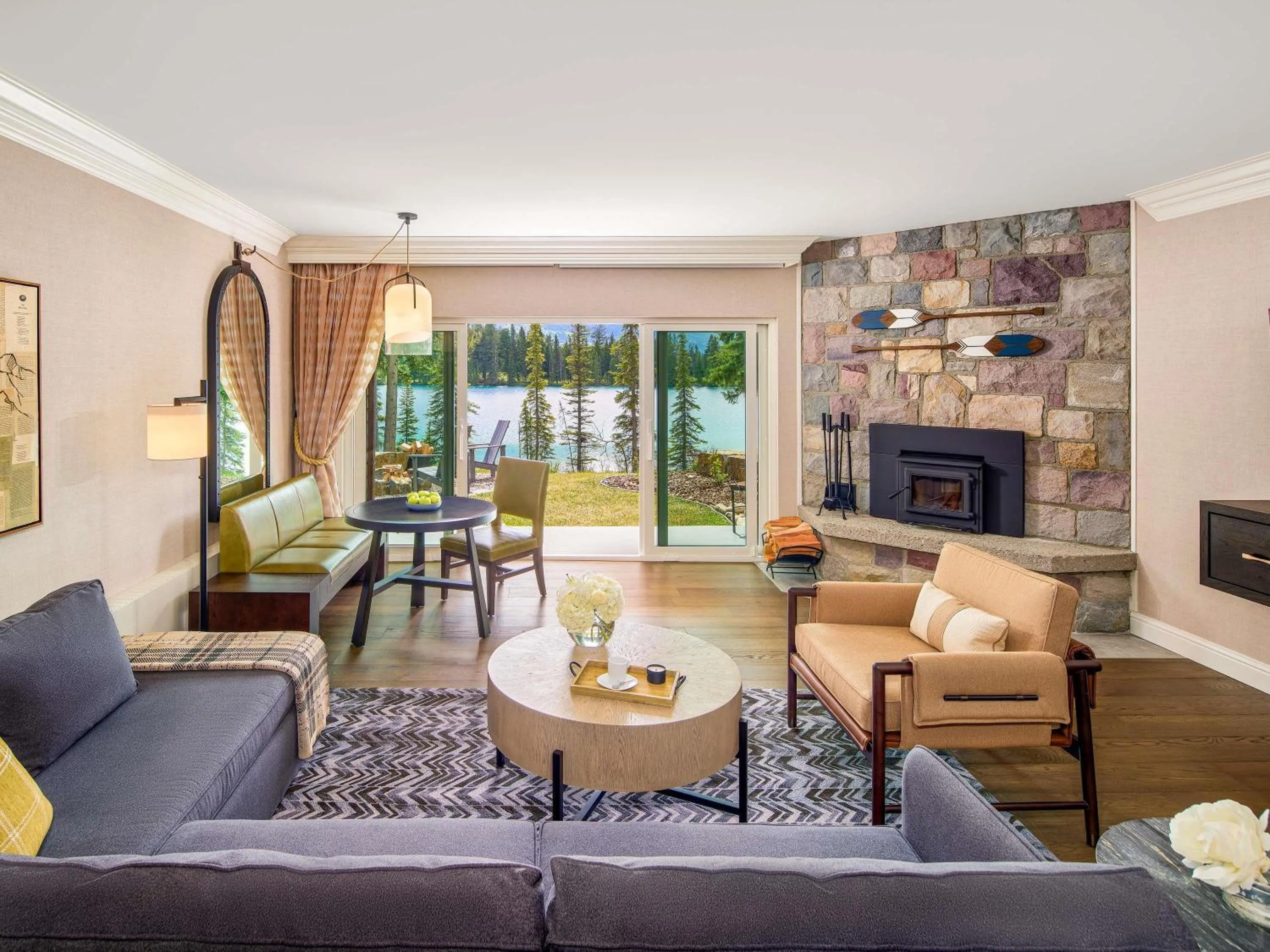 Luxury Lakefront Double Suite with Living Room and Terrace - Partial Lake View in Fairmont Jasper Park Lodge
