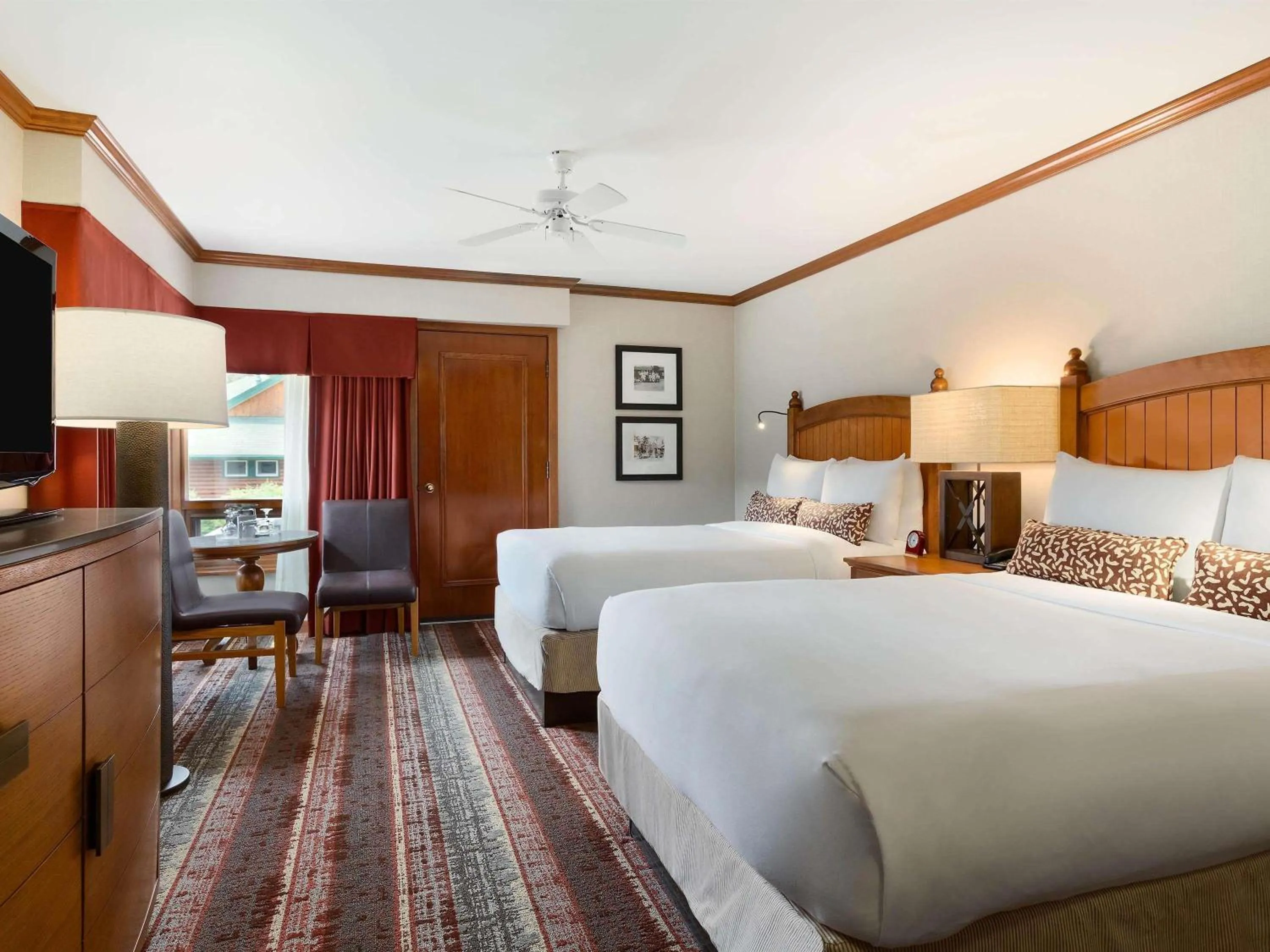 Fairmont Double Room with Two Double Beds and Patio in Fairmont Jasper Park Lodge