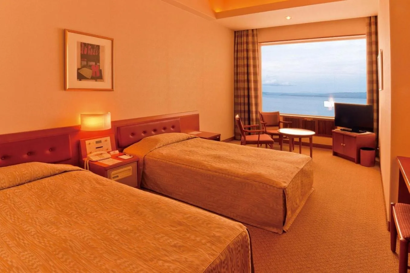 Twin Room with Lake View - single occupancy - Smoking - Top Floor in Kussharo Prince Hotel