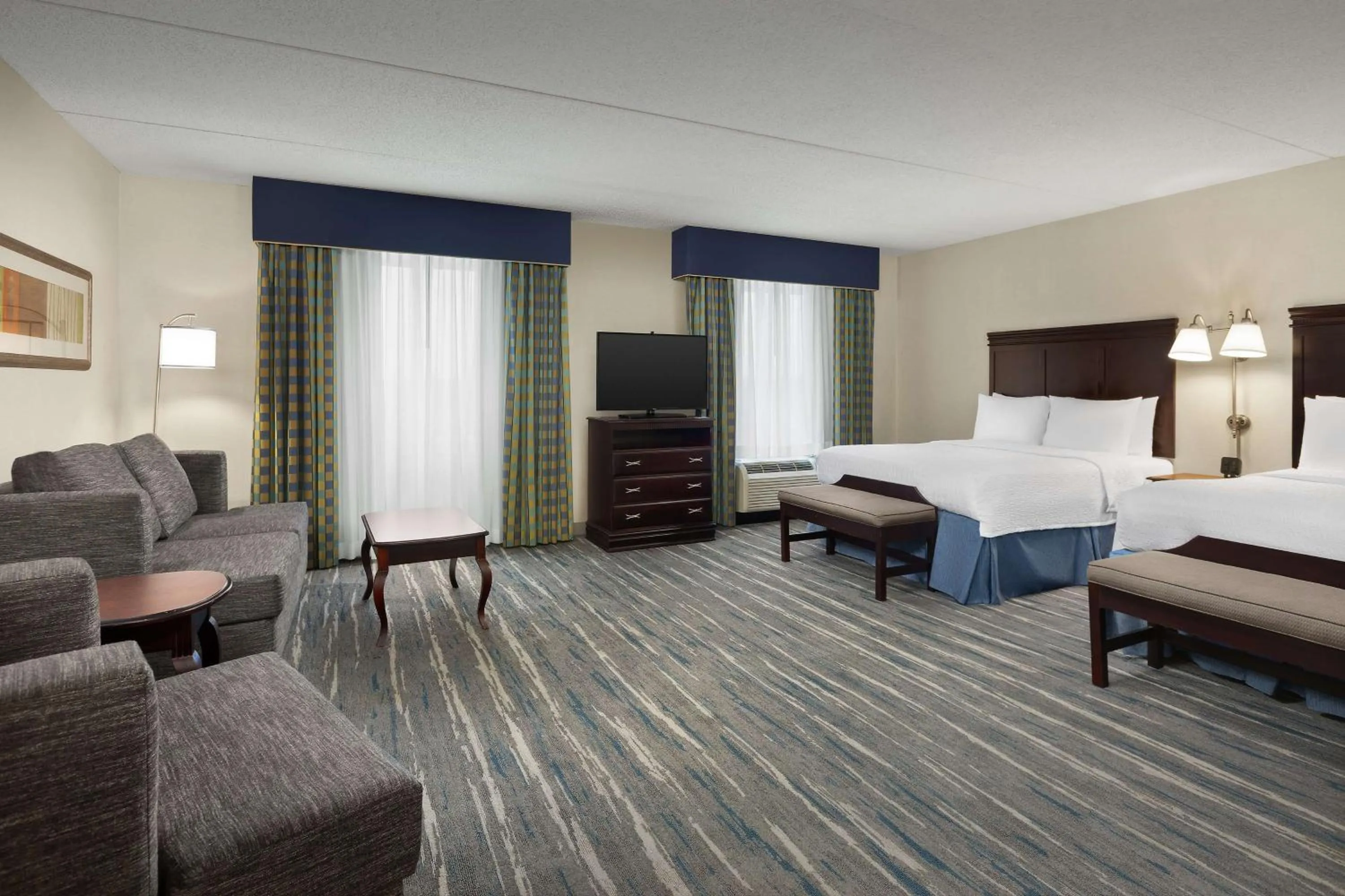 Queen Studio Suite with Two Queen Beds and Sofa Bed - Non-Smoking in Hampton Inn Syracuse Clay