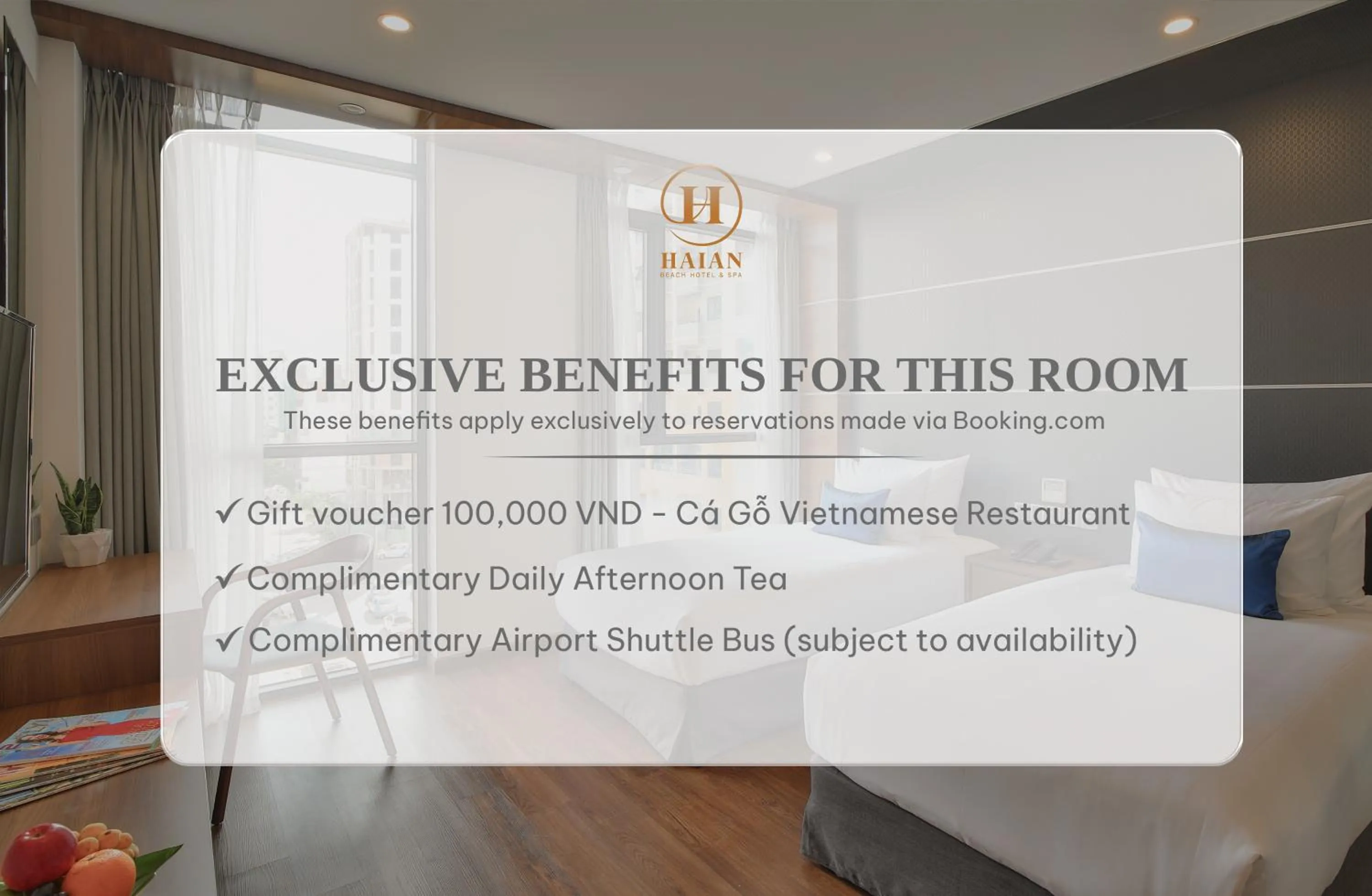 Superior Twin Room with Partial Sea View - single occupancy - Afternoon Tea Included in HAIAN Beach Hotel & Spa