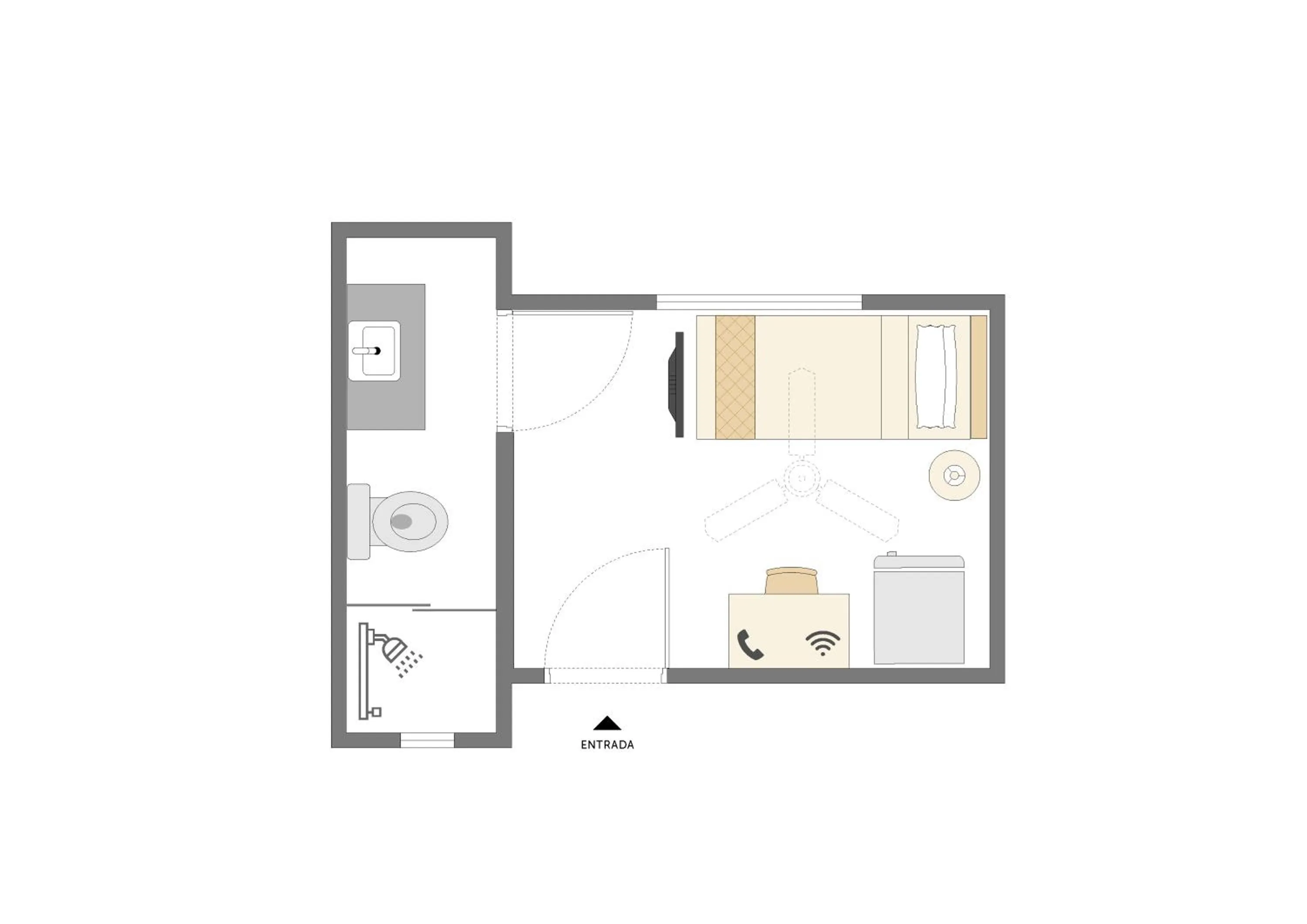 Quarto Individual Standard in Hotel Rojas All Suite