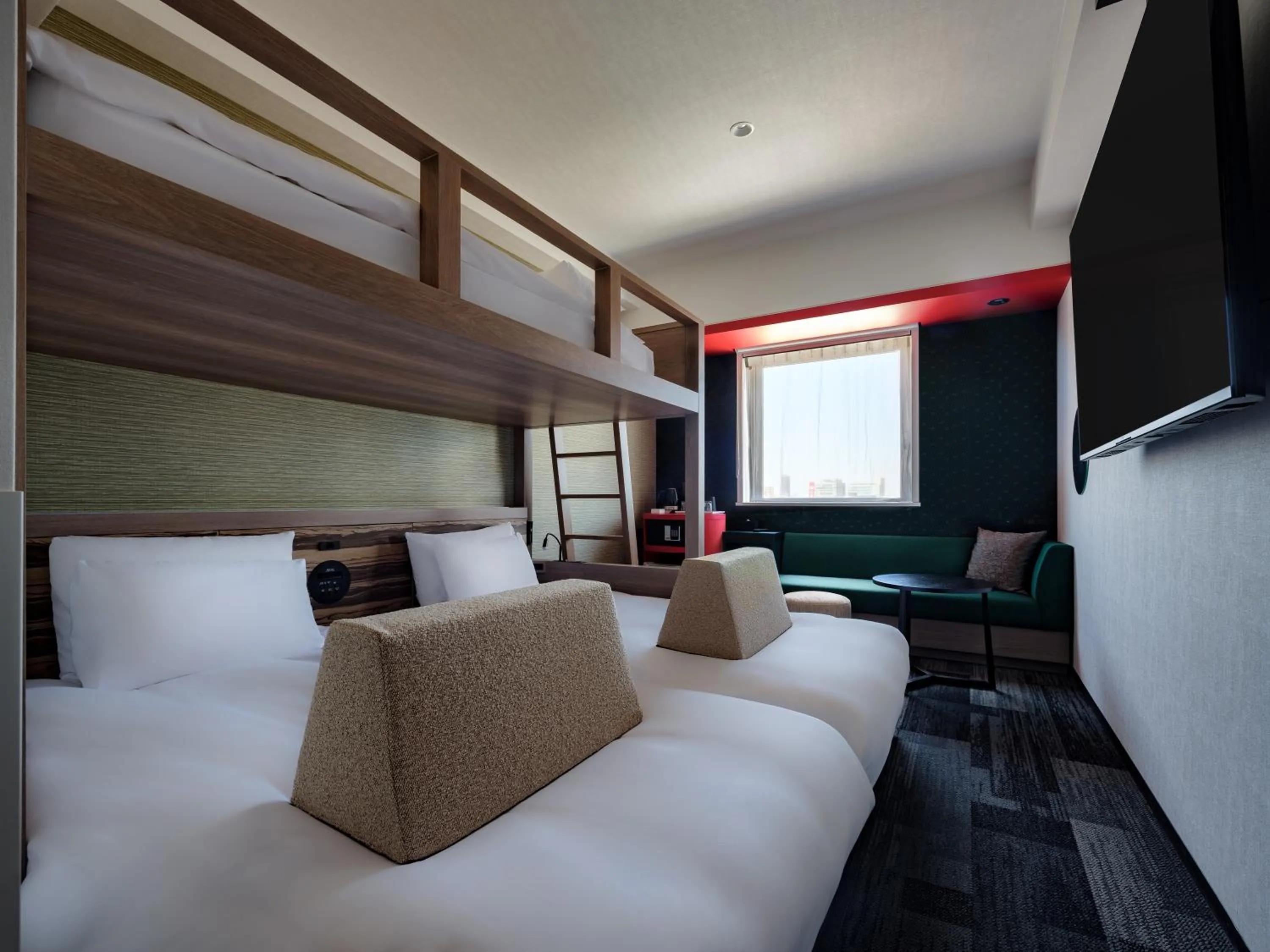 Bunk bed room (2 Single bed + 1 Bunk bed) - single occupancy - Non-Smoking in the b asakusa