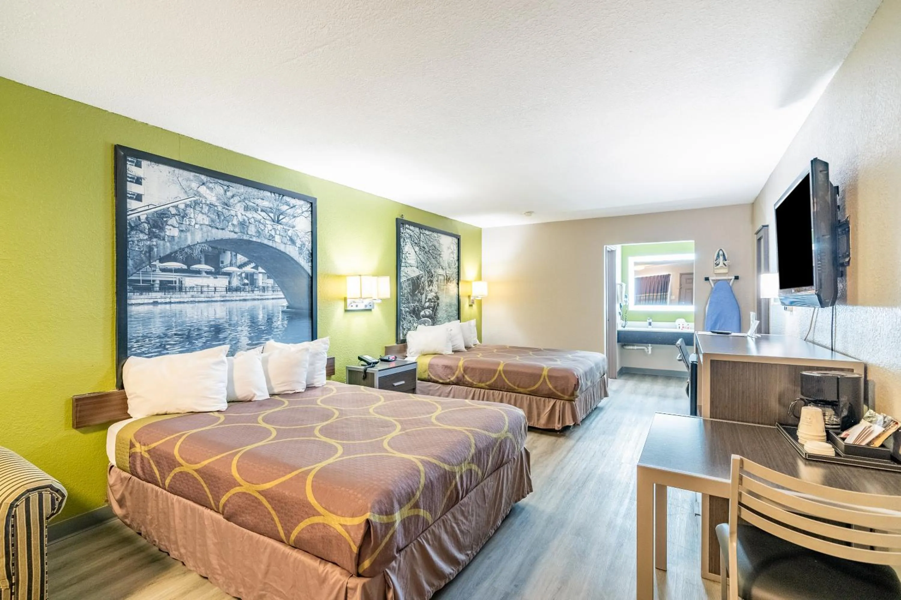 Queen Studio Suite with Two Queen Beds - Non-Smoking in Super 8 by Wyndham San Antonio/Riverwalk Area