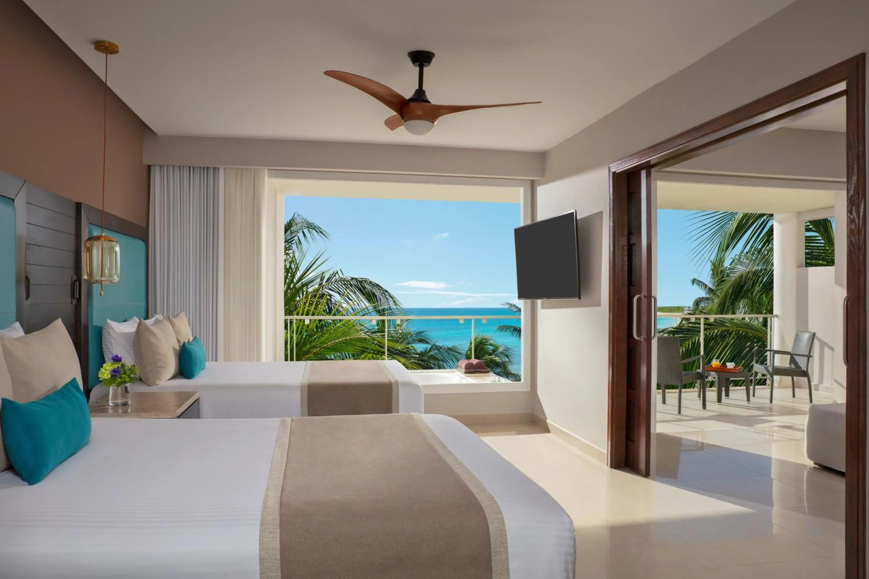 Preferred Club Ocean View Two Double Beds in Dreams Jade Resort & Spa - All Inclusive