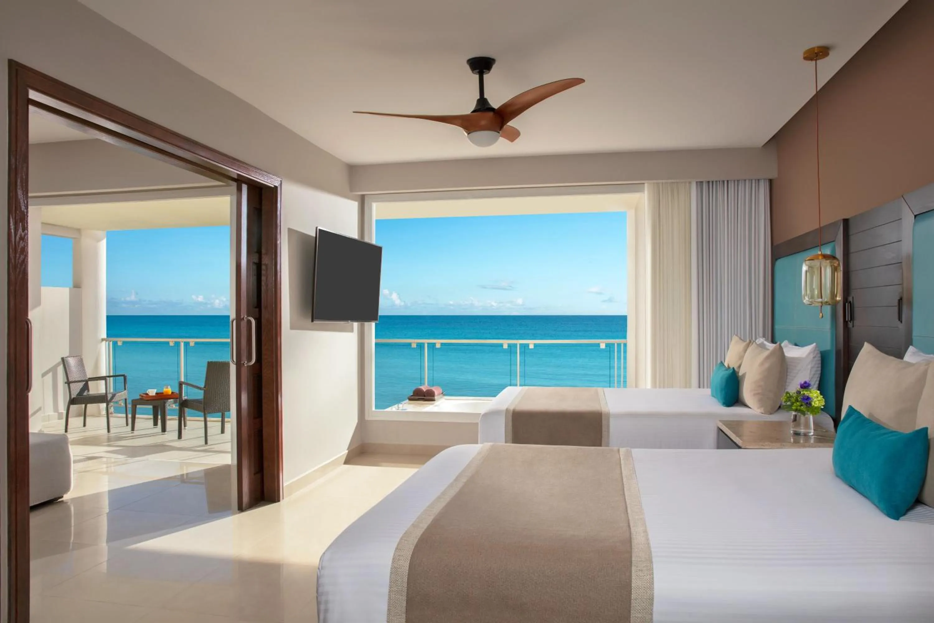 Preferred Club Ocean Front Two Double Beds in Dreams Jade Resort & Spa - All Inclusive