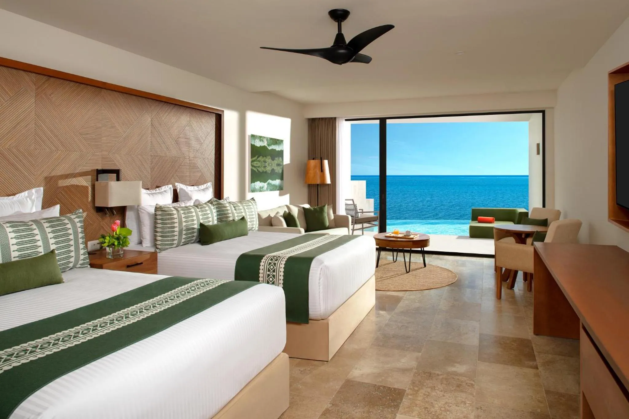 Double Junior Suite with Swim-Out and Ocean Front View in Dreams Sapphire Resort & Spa