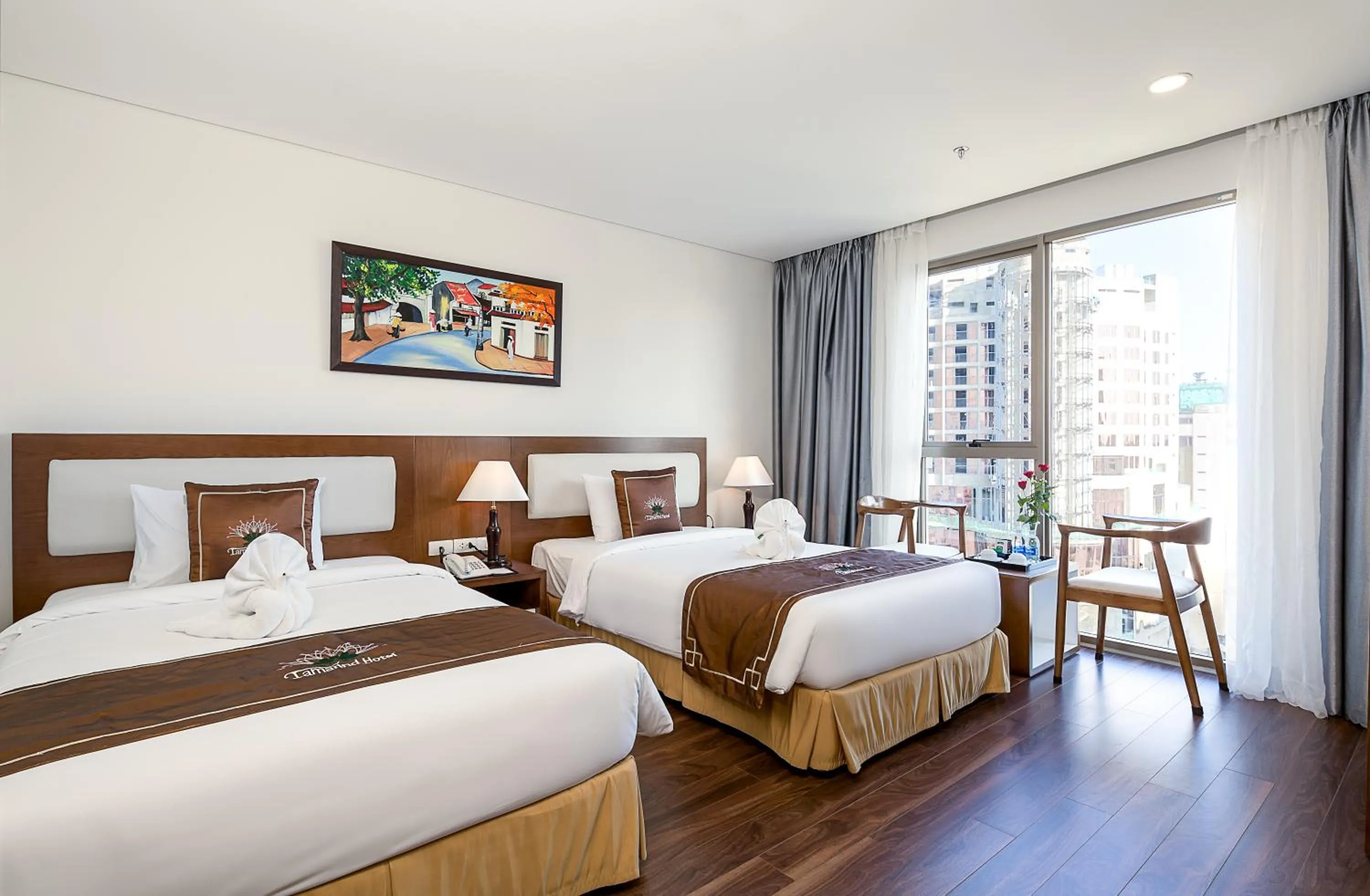 Superior Twin Room with Ocean View in Tamarind Danang Beach Hotel