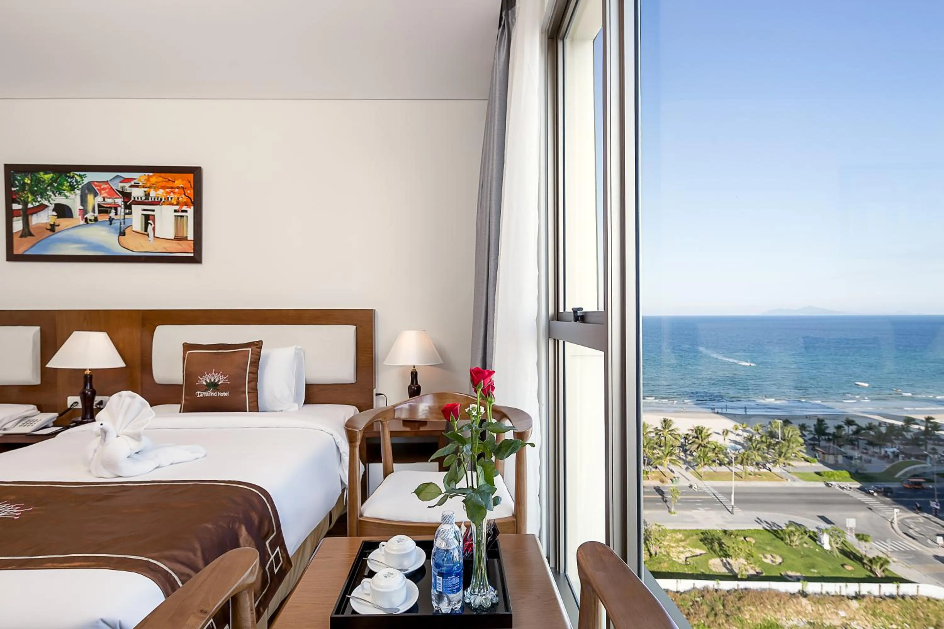 Deluxe Twin Room with Ocean View   in Tamarind Danang Beach Hotel