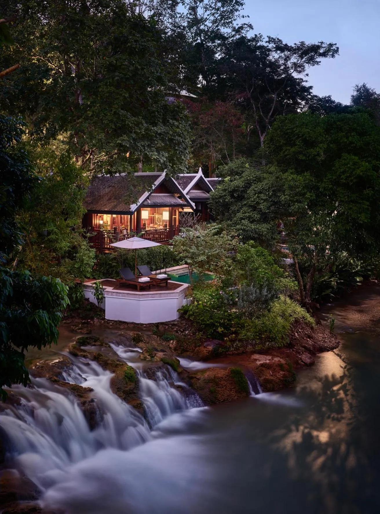 Waterfall Pool Villa Twin in Rosewood Luang Prabang