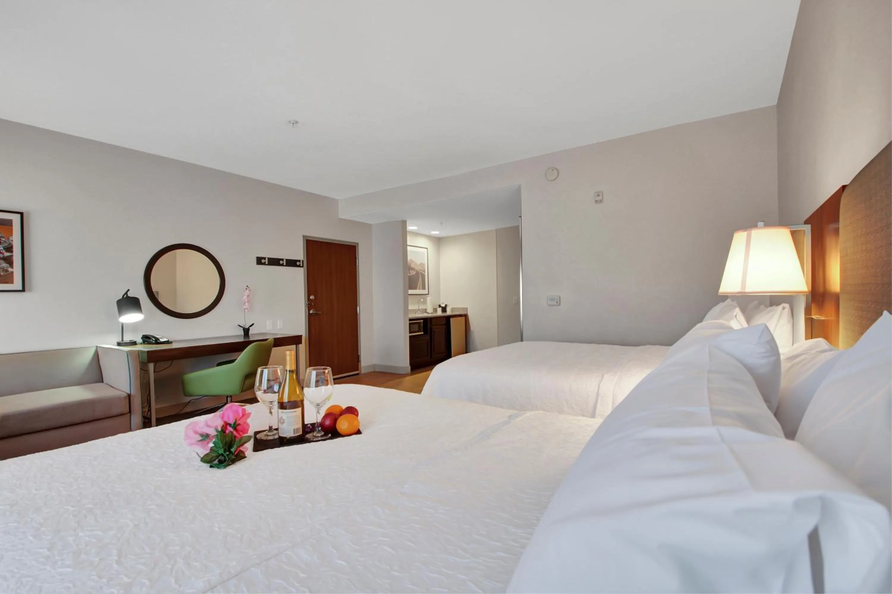 Queen Studio Suite with Two Queen Beds and Sofa Bed - Non-Smoking in Hampton Inn & Suites by Hilton Hemet Menifee Murrieta