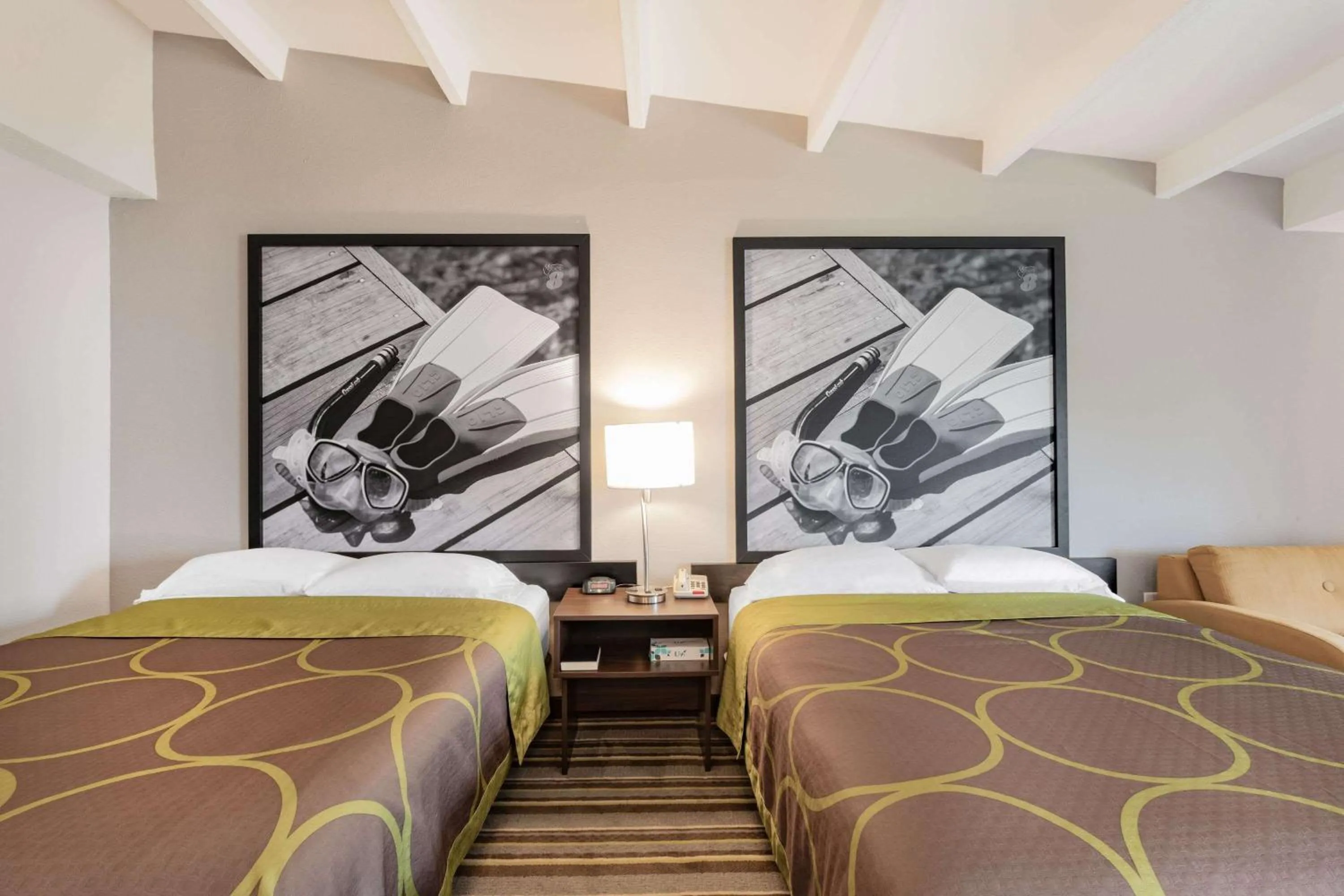 Doube Room with Two Double Beds and Roll-In Shower - Mobility/Hearing Accessible - Non-Smoking in Super 8 by Wyndham Melbourne