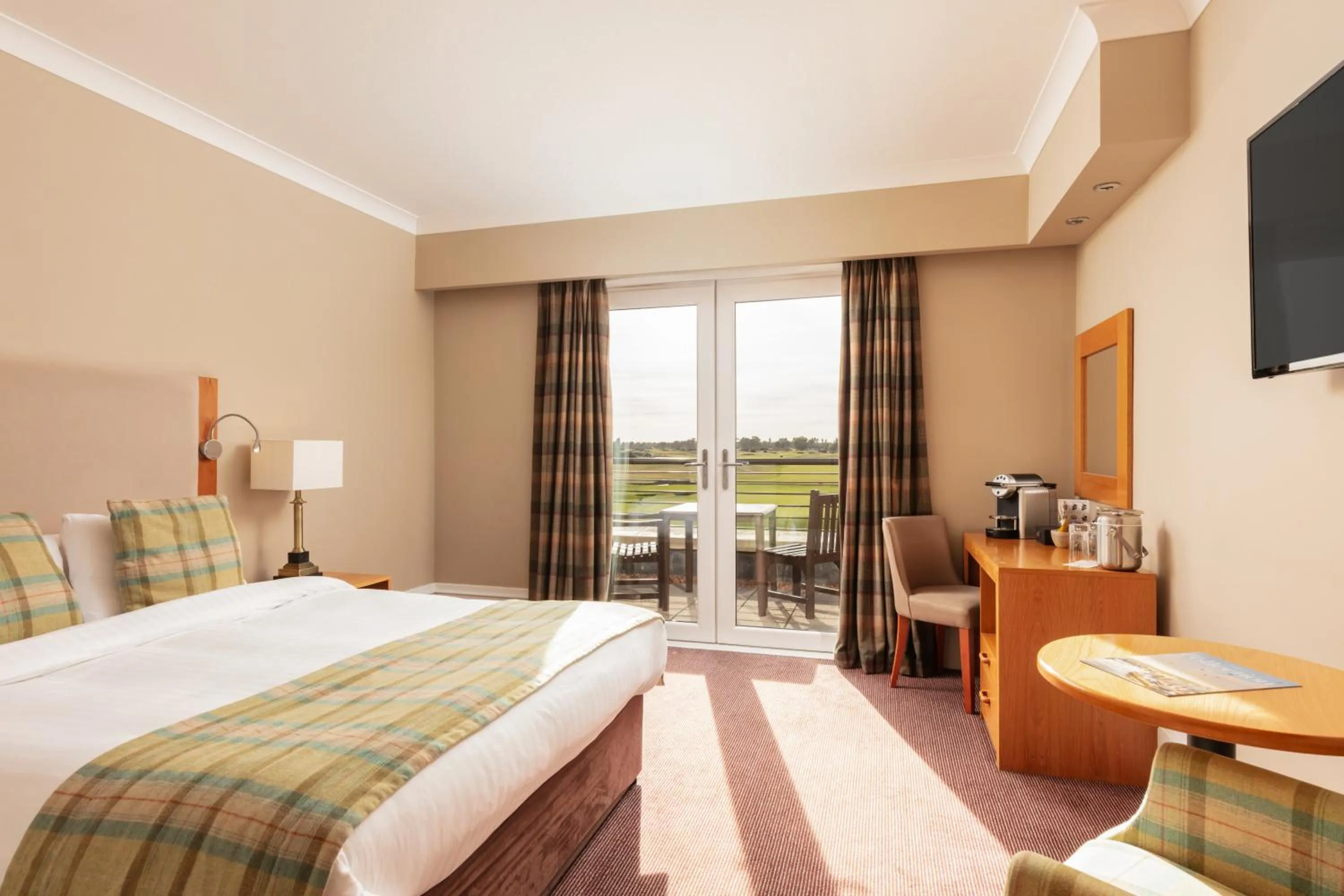 Deluxe Double Room with Balcony and Golf View in Carnoustie Golf Hotel 'A Bespoke Hotel’