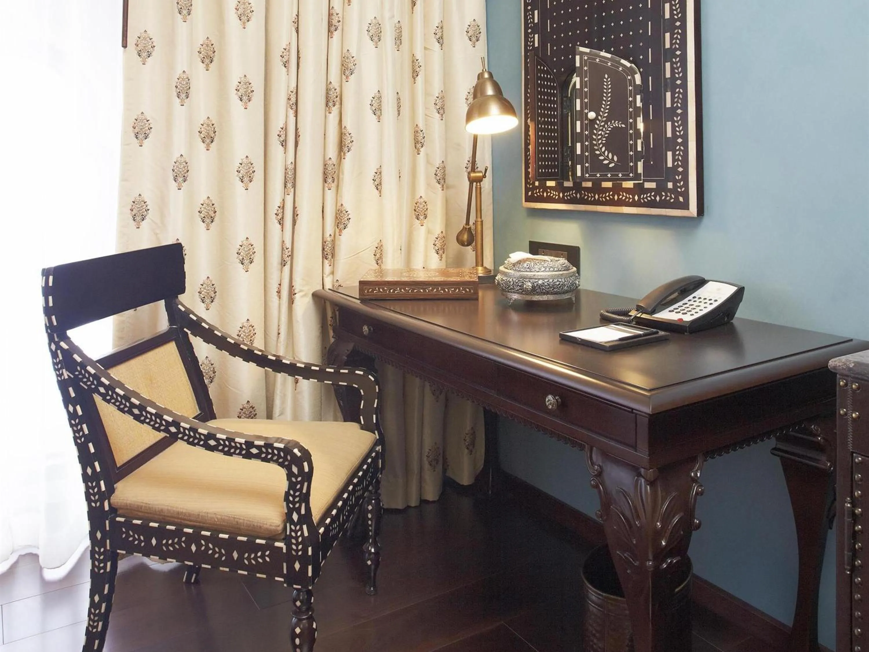 Fairmont Gold Twin Room: 2 complimentarycraft beers or signature cocktail at Anjum per room per stay, Happy Hours (Buy 1 Get 1) at Anjum Bar on Select beverages, 20% off on F&B and Laundry // Set dinner for couple at Zarin @ INR 5000 ++  in Fairmont Jaipur