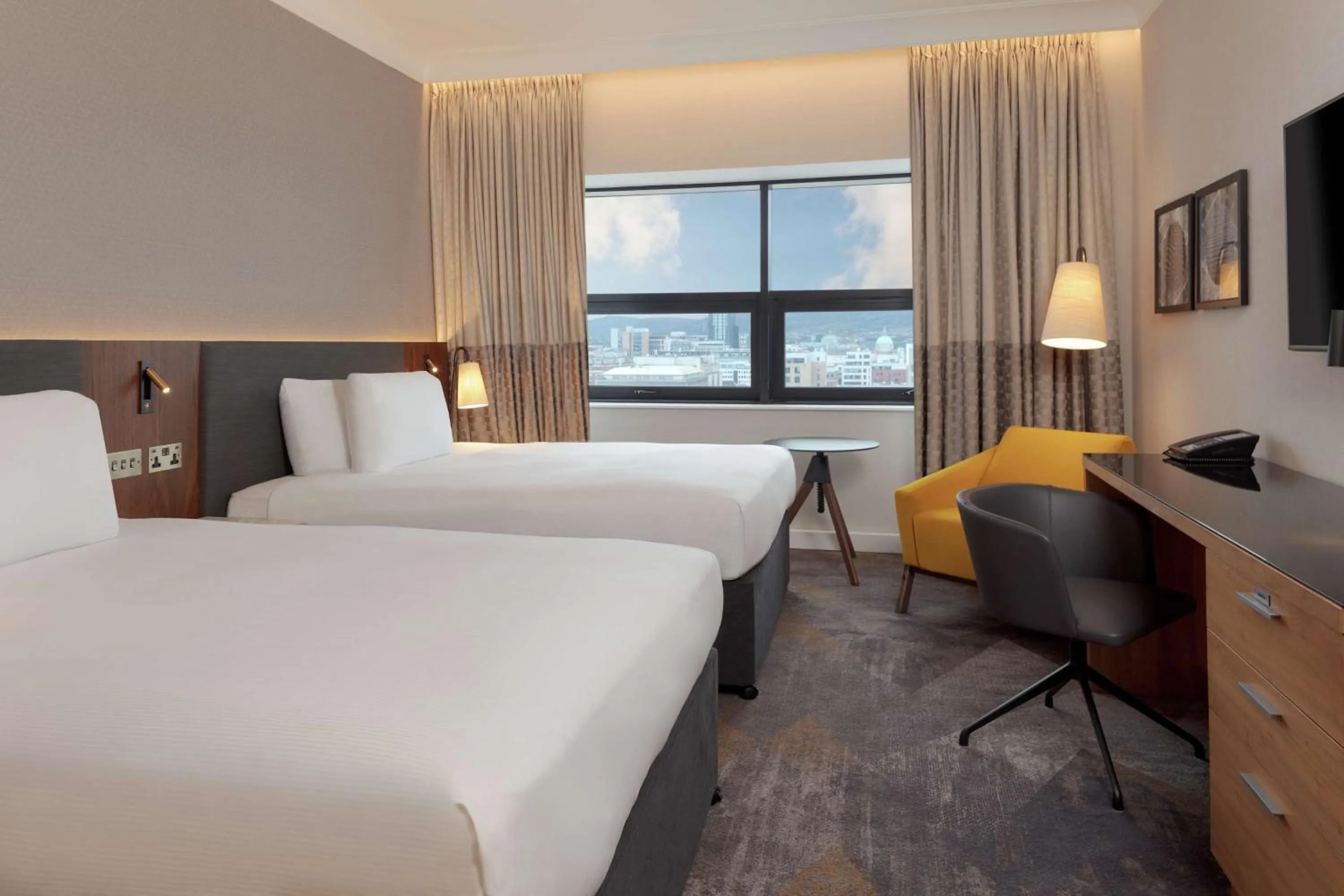 Deluxe Double Room with Two Double Beds and View in Hilton Belfast
