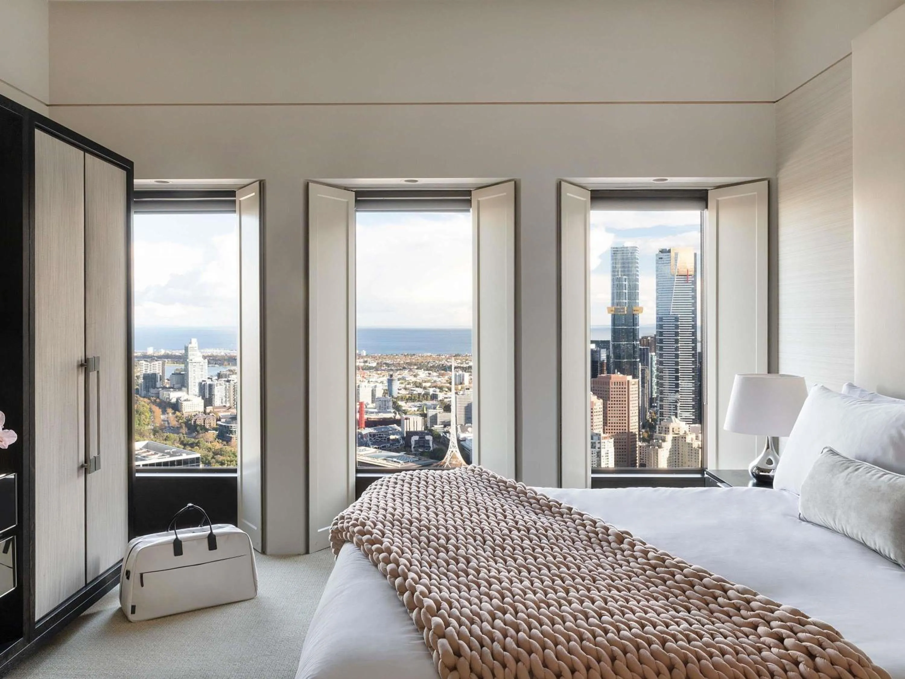 Ambassador King Suite Club Sofitel with Corner Bay Views in Sofitel Melbourne On Collins