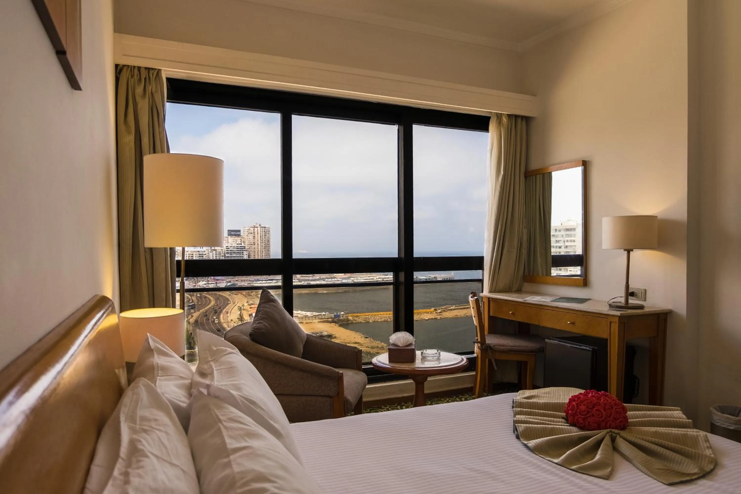 Standard Double Room with Side Sea View in Plaza Hotel Alexandria