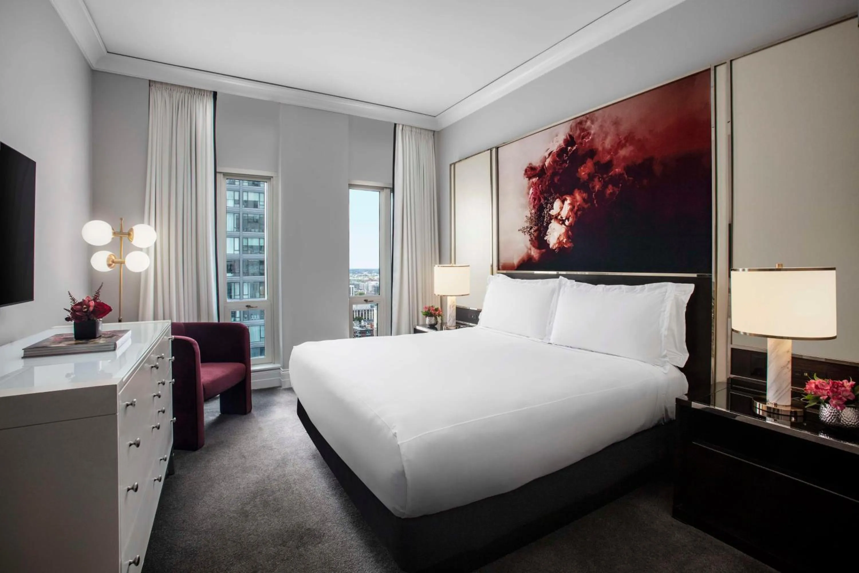 One-Bedroom Corner Terrace Suite with Roll-in Shower in Waldorf Astoria Chicago