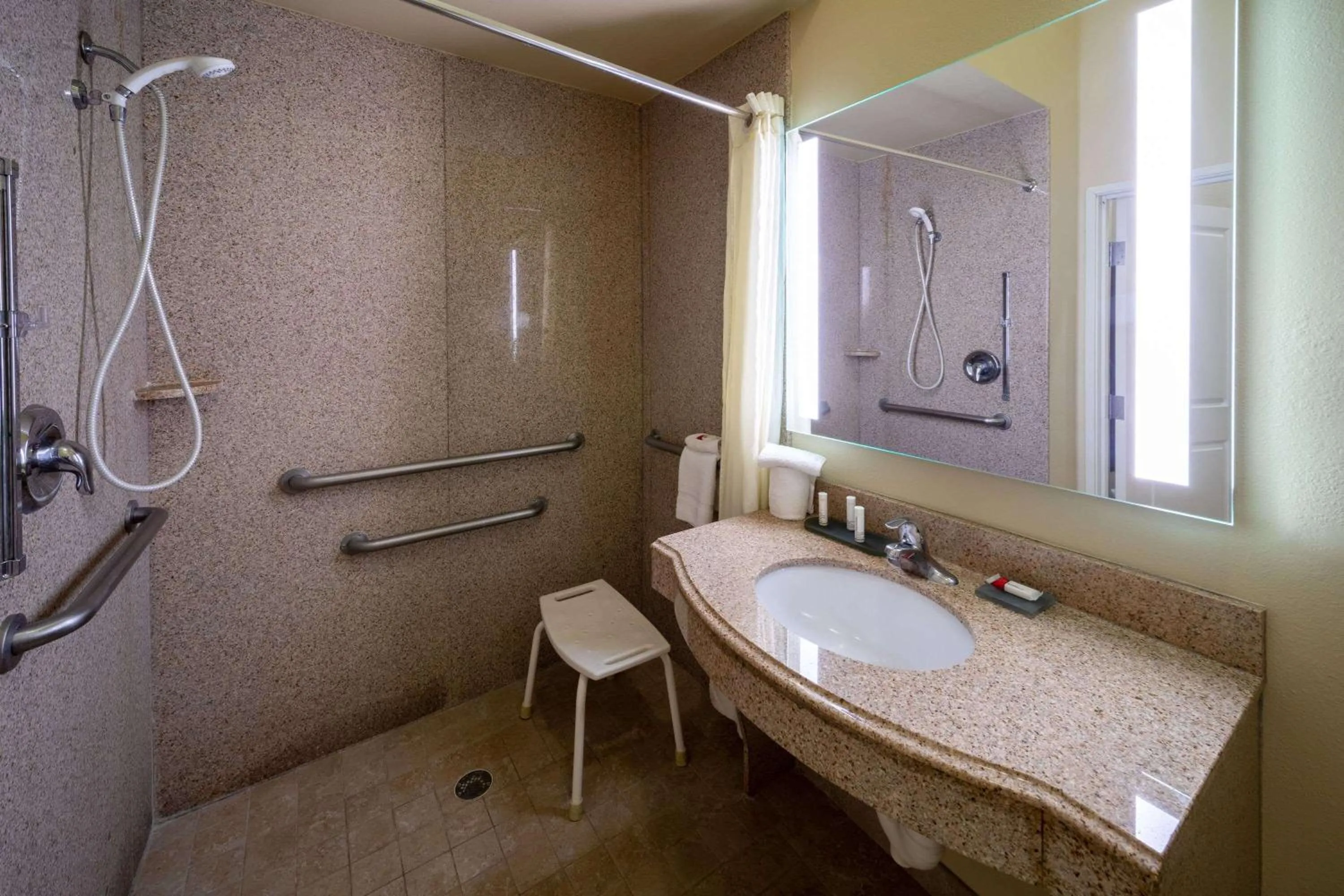 King Room with Roll-In Shower - Mobility/Hearing Accessible - Non-Smoking in La Quinta by Wyndham Houston New Caney