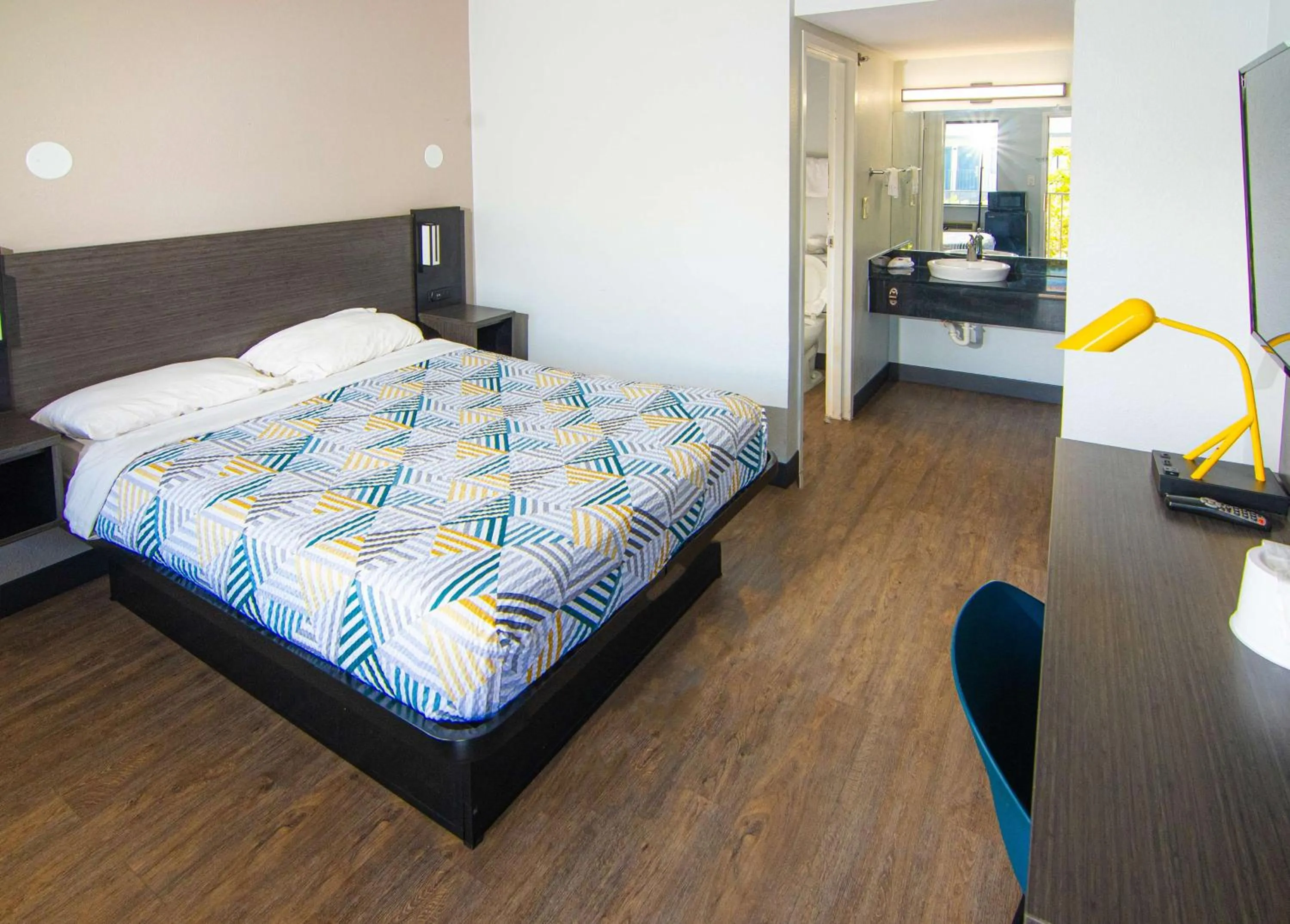 Queen Room - Disability Access - Roll in Shower in Motel 6-Lantana West Palm Beach, FL