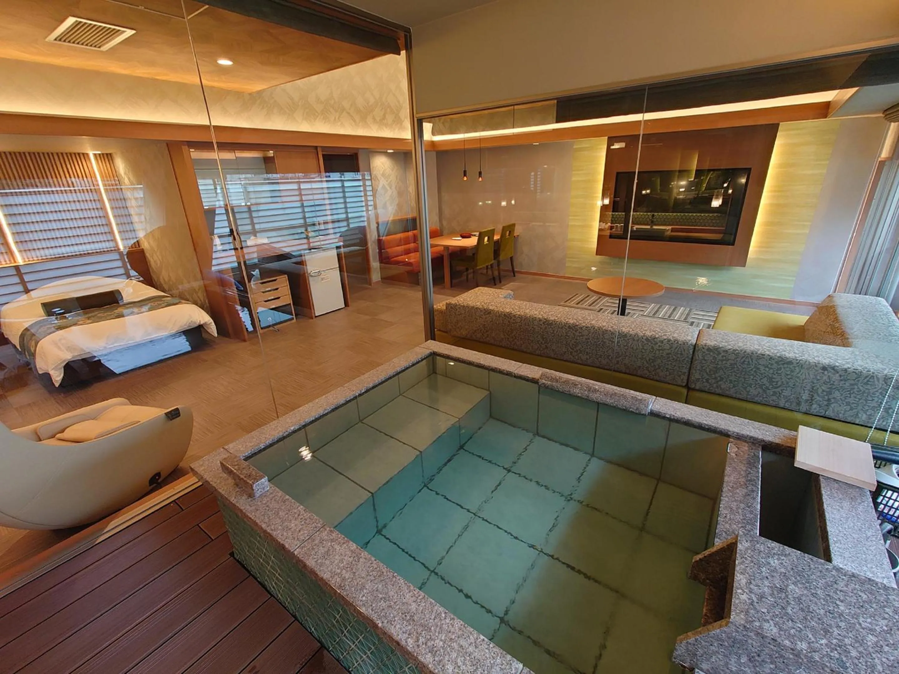 Standard Triple Room with Open-Air Bath and Mountain View in Kinugawa Plaza Hotel