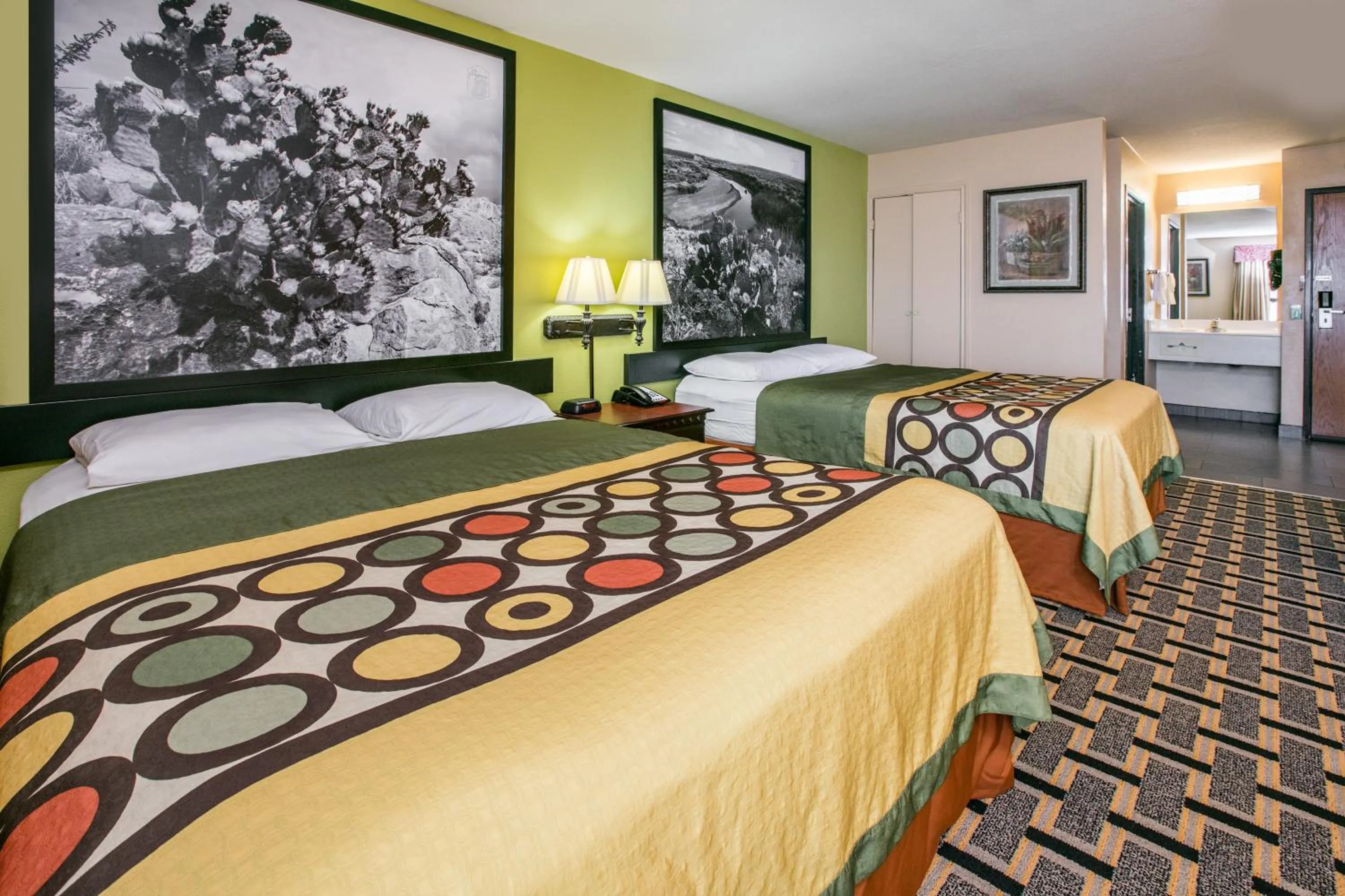 Deluxe Queen Room with Two Queen Beds -Disability Access - Non-Smoking in Super 8 by Wyndham Farmers Branch/North Dallas