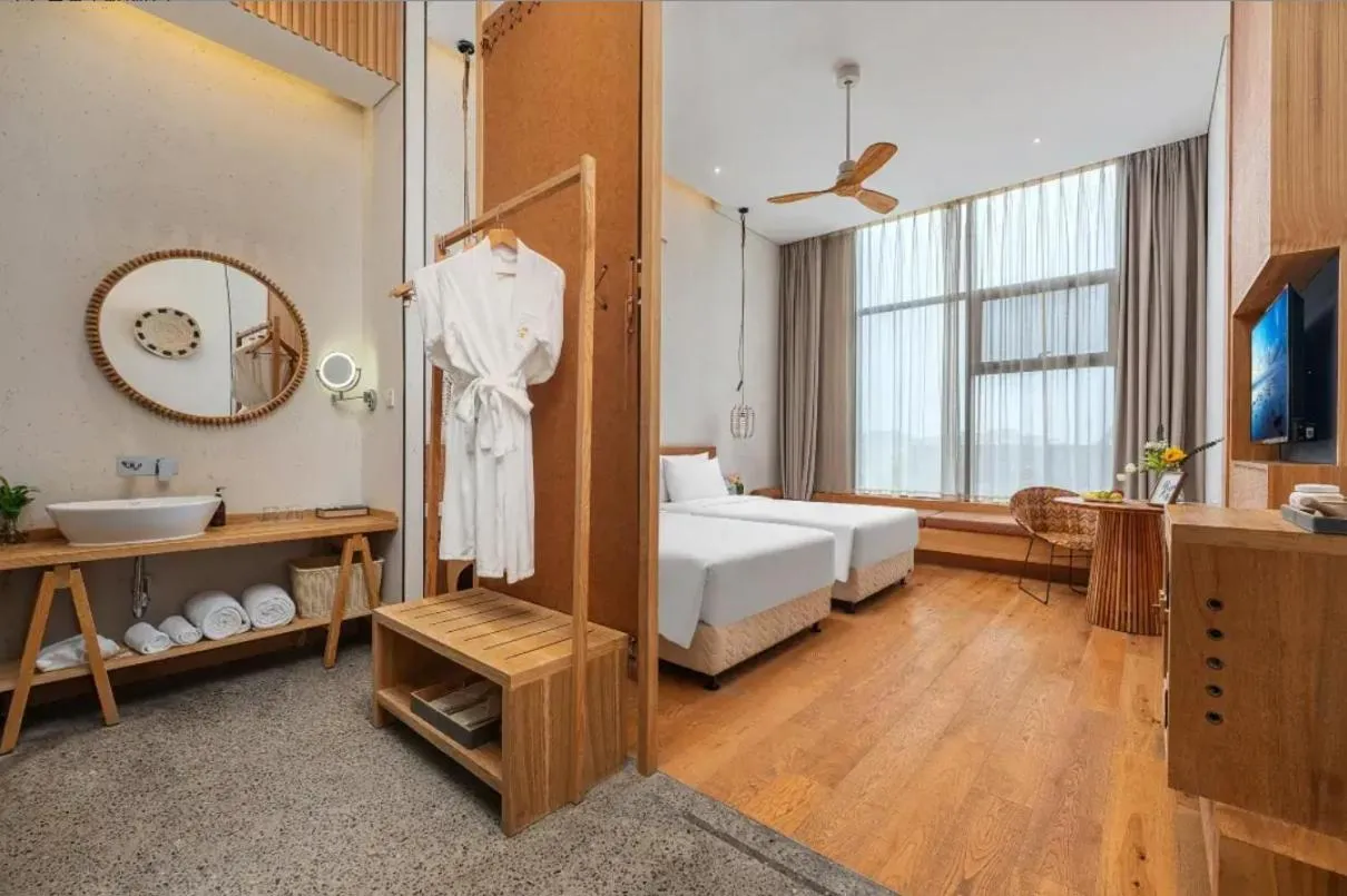 Twin Room in Manli Hotel Shanghai Pudong Airport Branch -Provide free shuttle buses to Pudong Airport and Disneyland