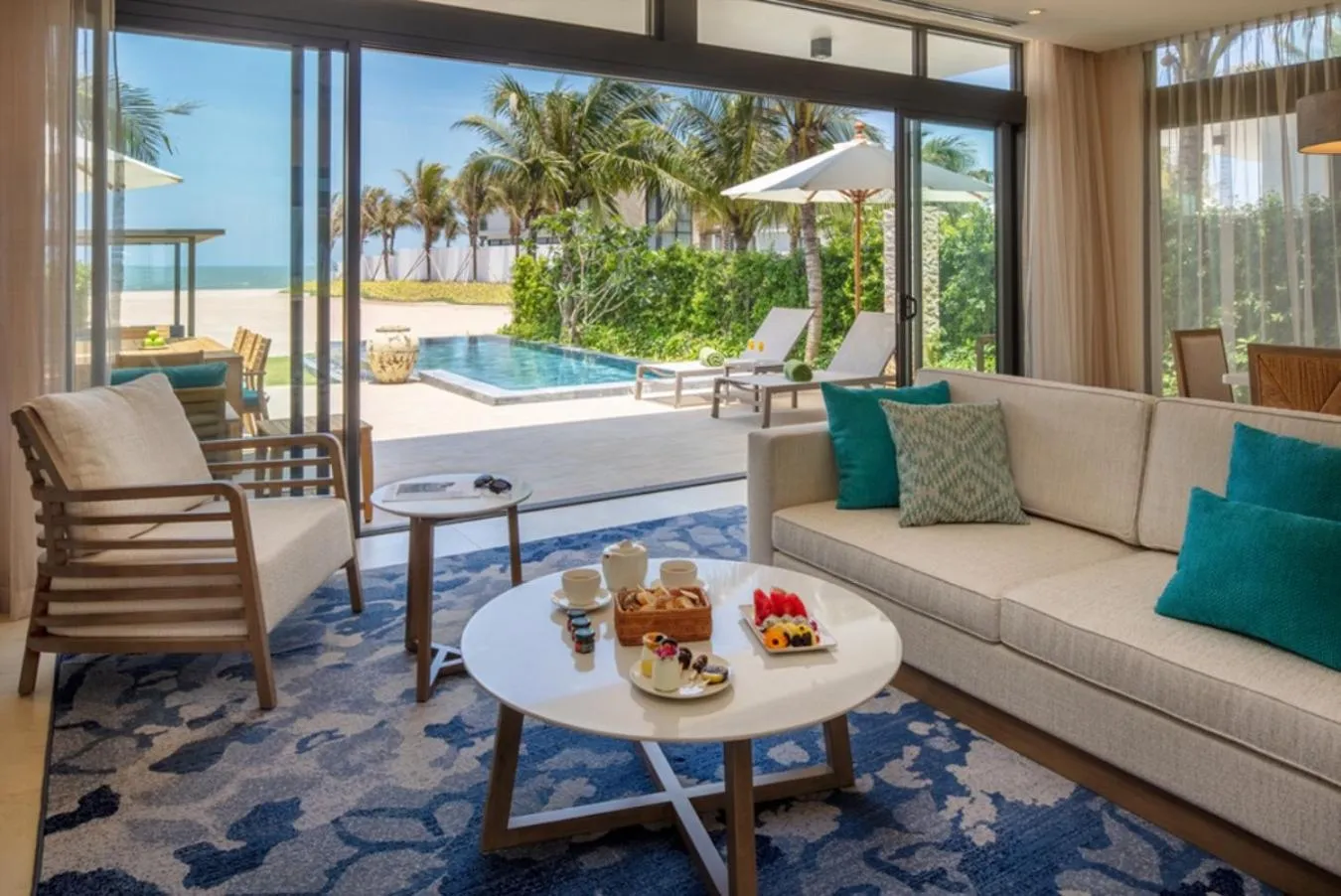 The Level 2-Bedroom OceanFront Pool Villa with Lounge benefits in Melia Ho Tram Beach Resort