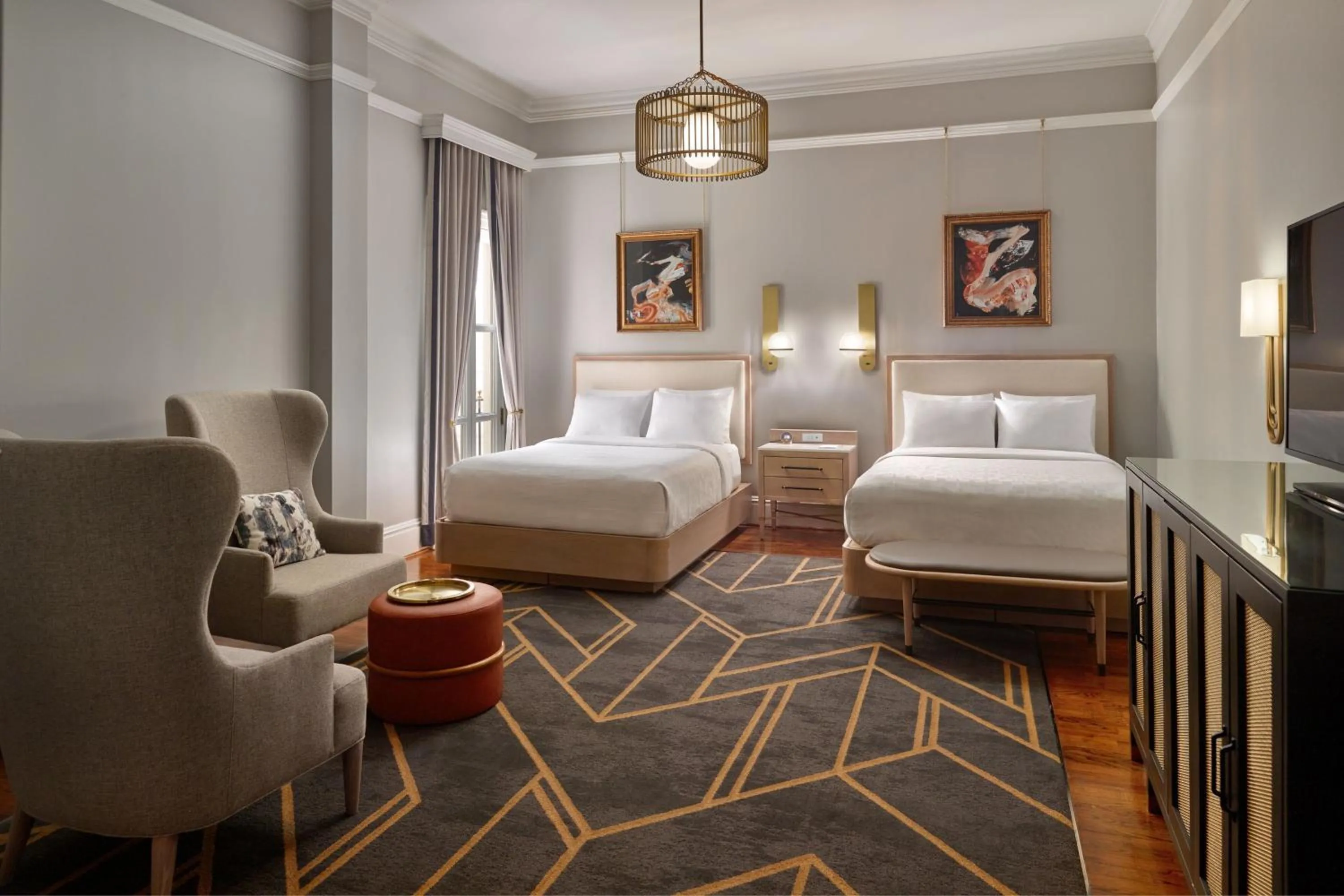 Standard Queen Room with Two Queen Beds and Atrium View in The Tremont House, Galveston, a Tribute Portfolio Hotel
