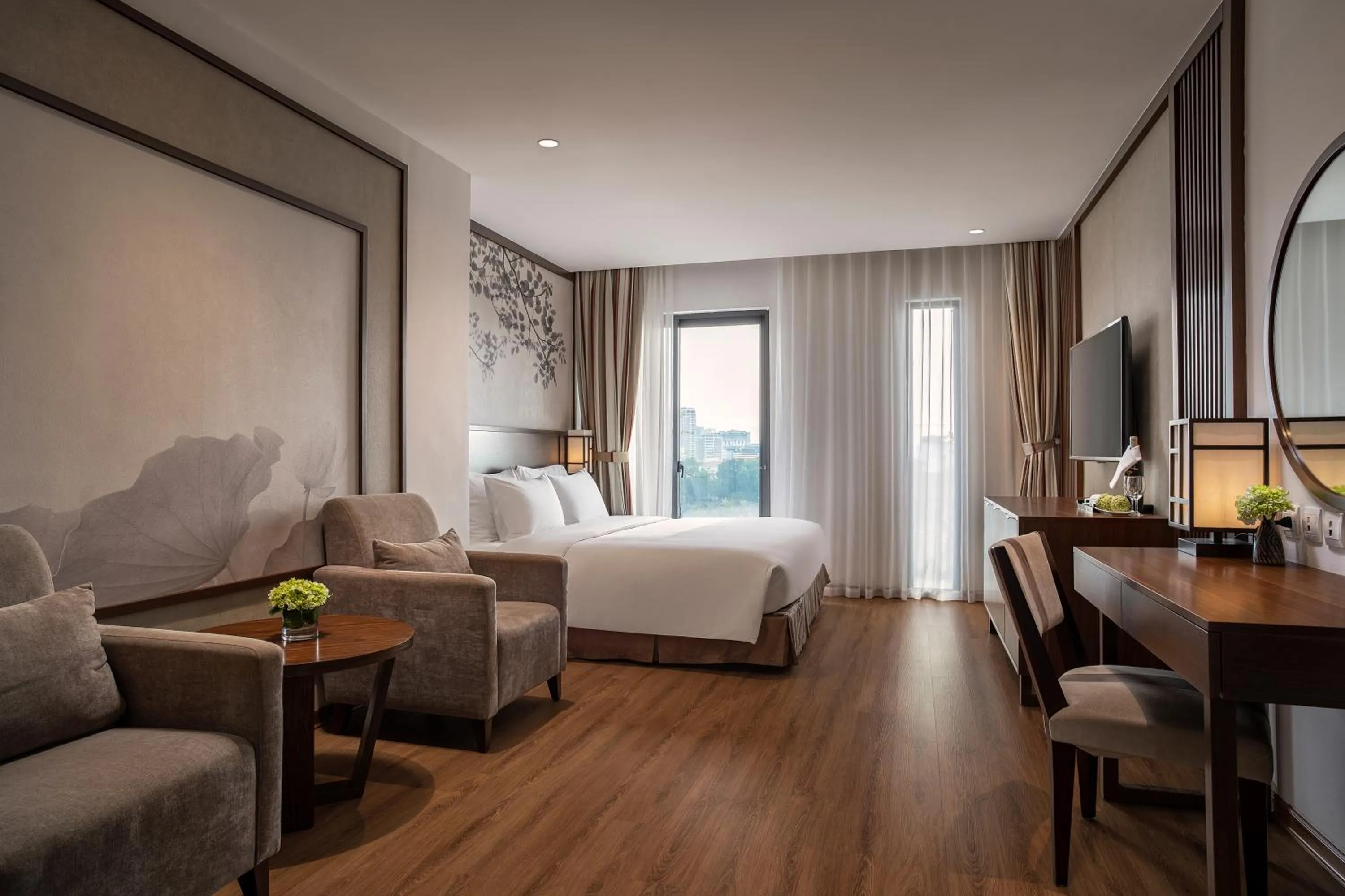 Suite with Balcony and Lake View in Authentic Hanoi Boutique Hotel