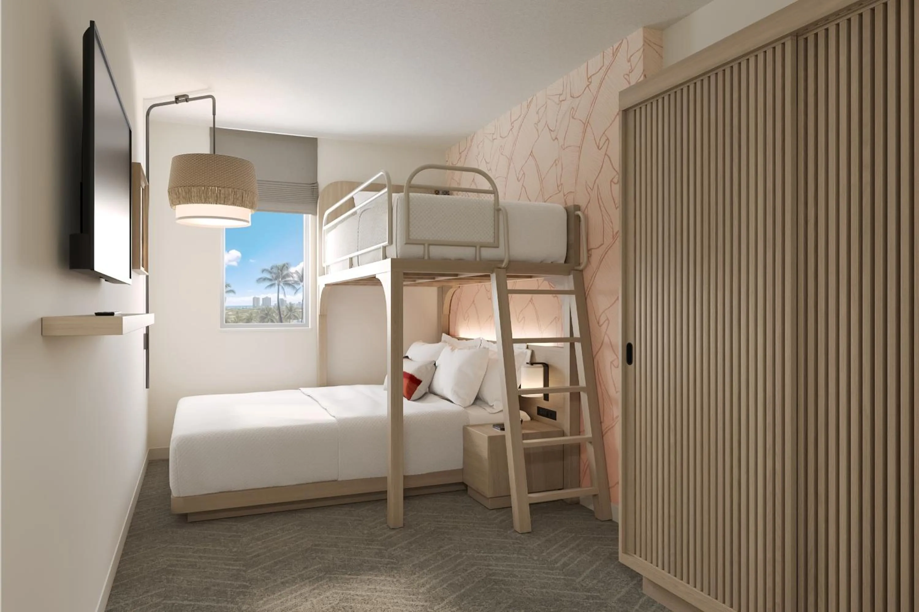 Neighborhood View with Bunk Beds in Romer Waikiki at The Ambassador