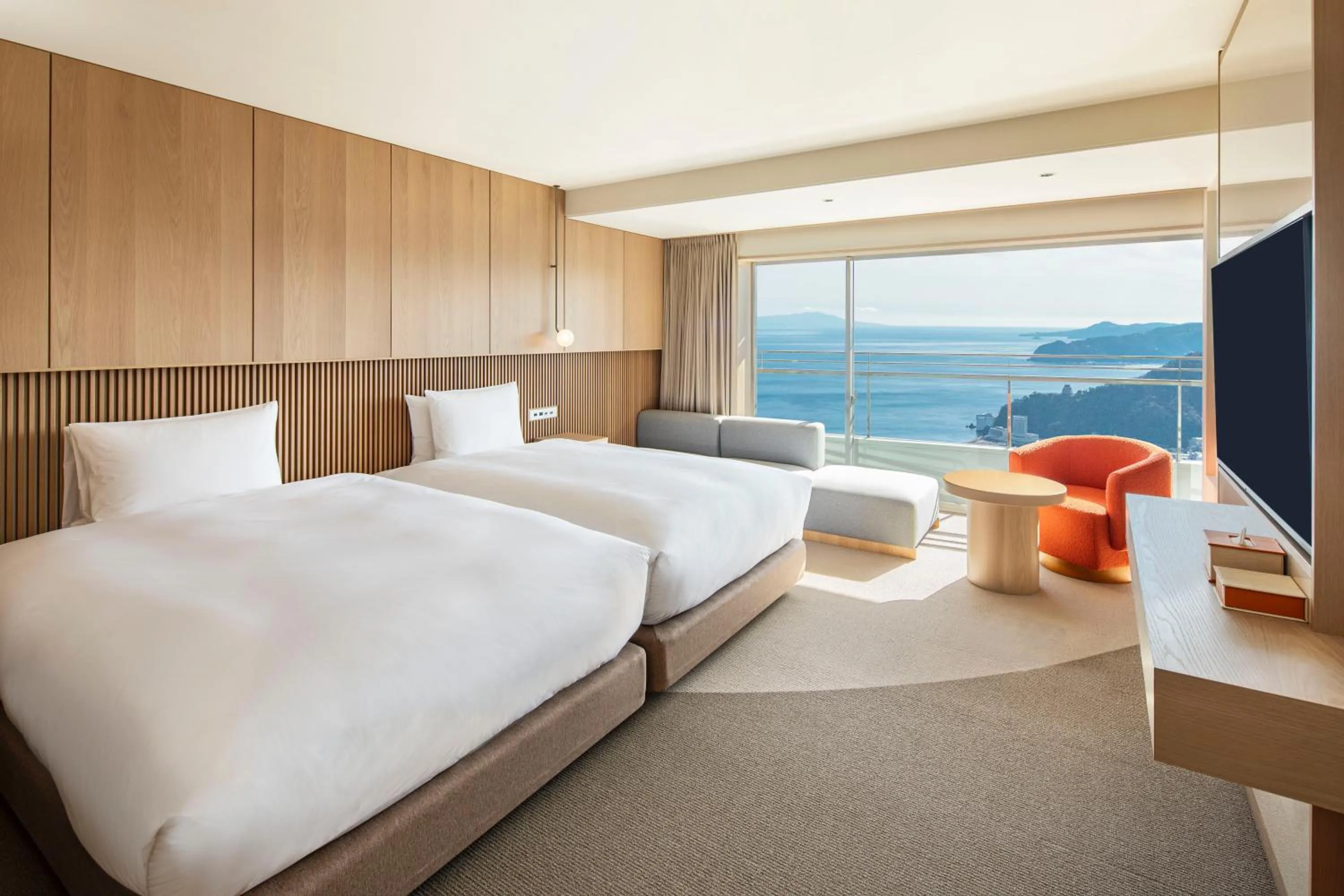 Hollywood Twin Room with View Bath Onsen - single occupancy in Hotel Grand Bach Atami Crescendo