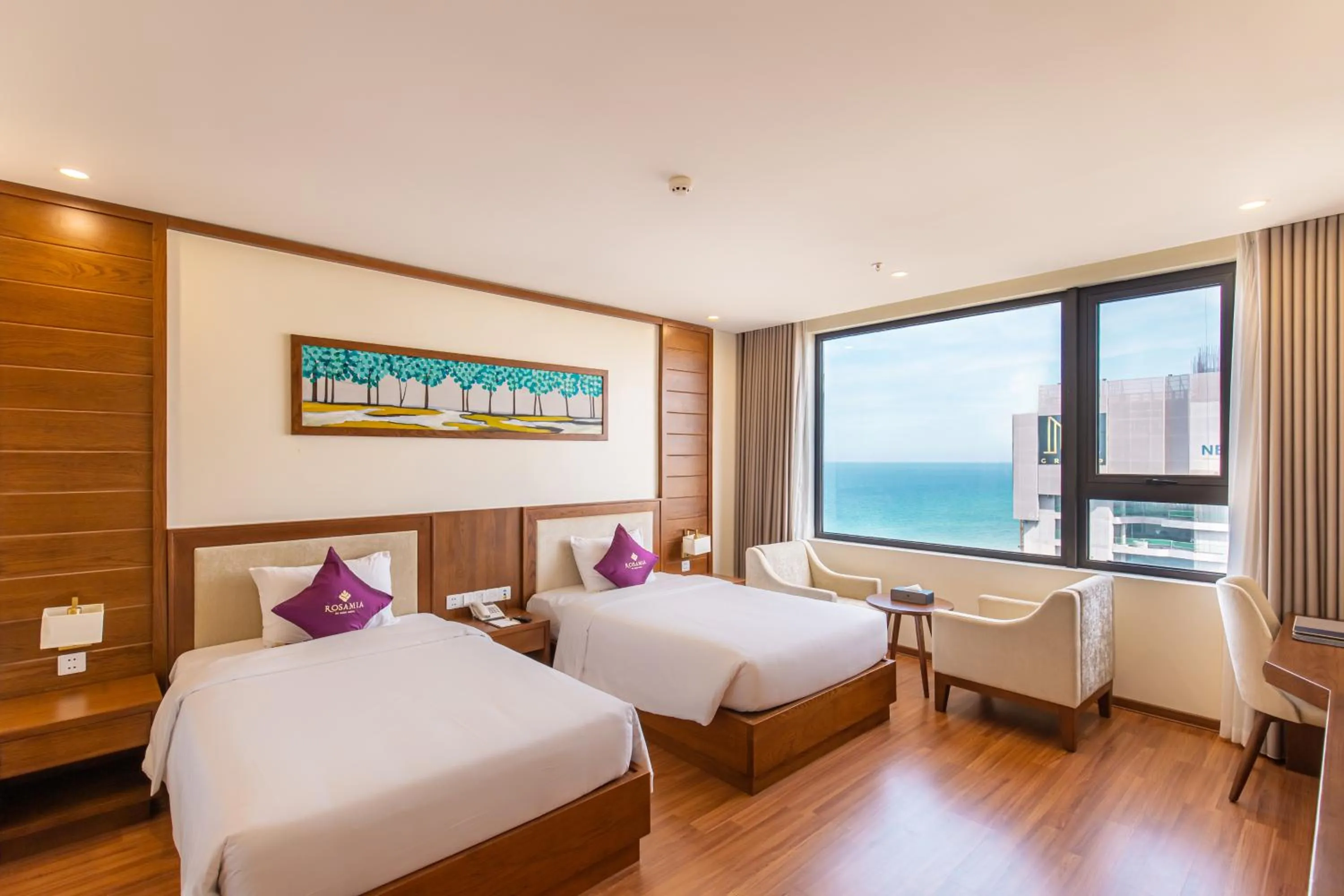 Deluxe Twin Room, Partial Sea View with Afternoon Tea Per Stay in Rosamia Da Nang Hotel