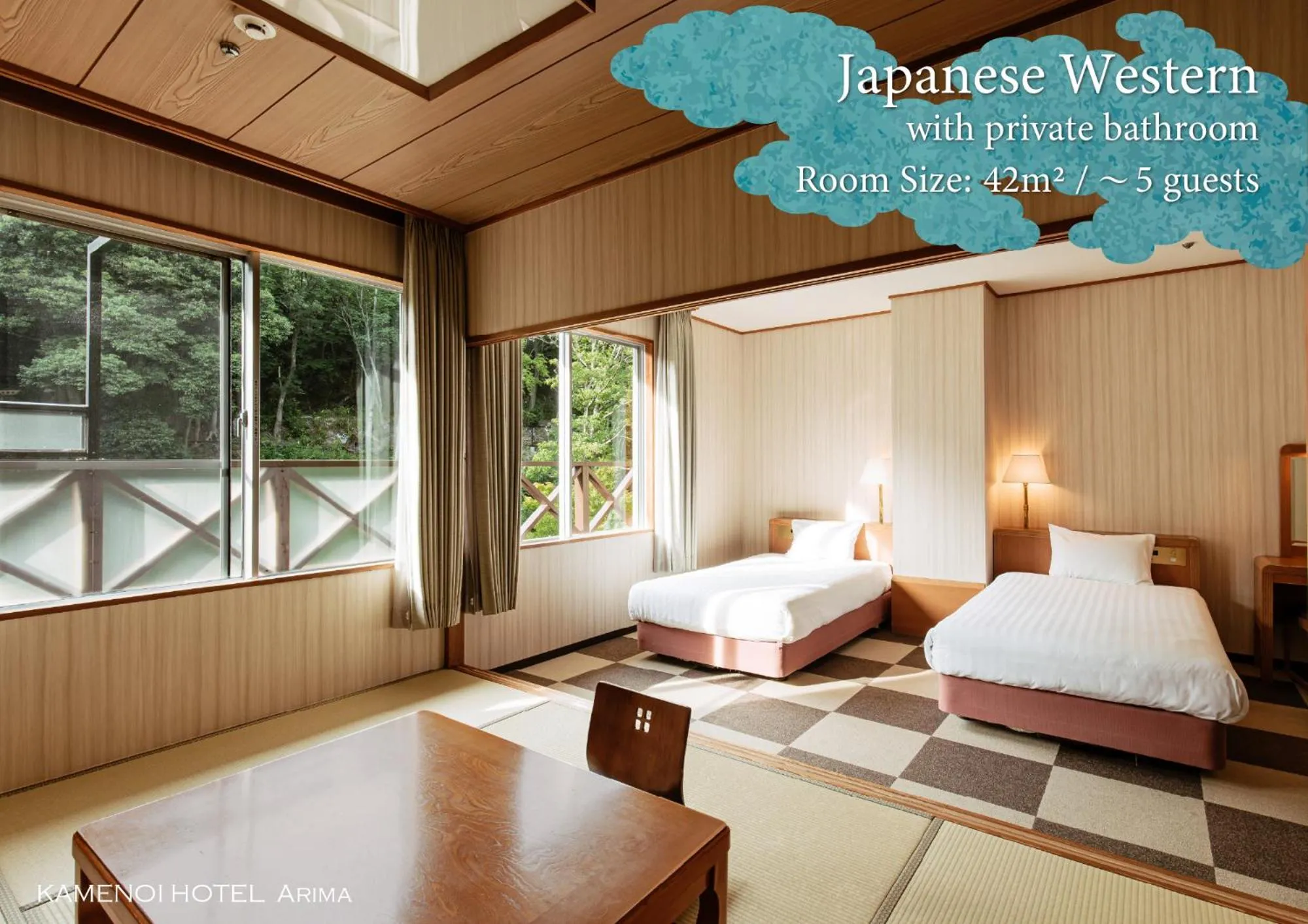 Japanese-Western style Room (With Private Bath) - single occupancy in KAMENOI HOTEL Arima