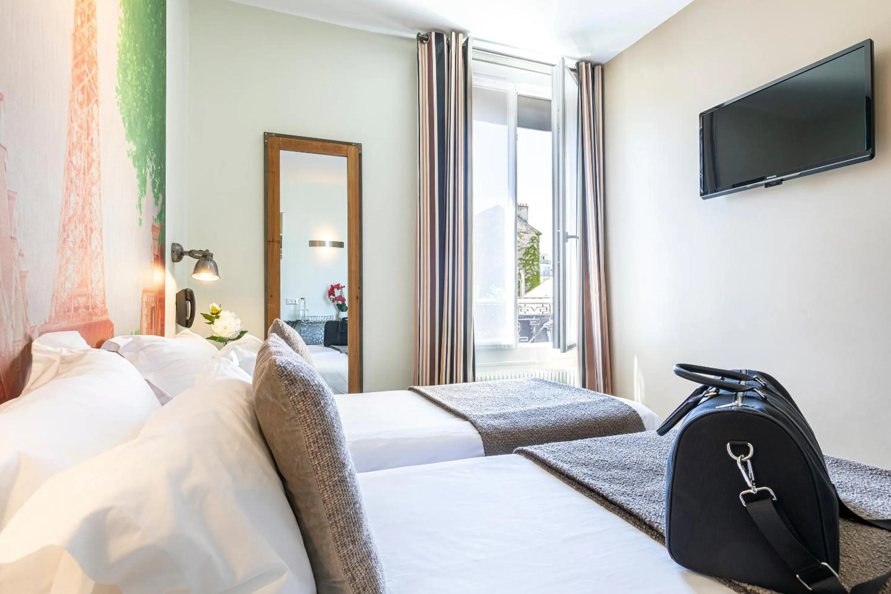 Two Adjacent Double Rooms Eiffel in Hotel Alpha Paris Eiffel by Patrick Hayat