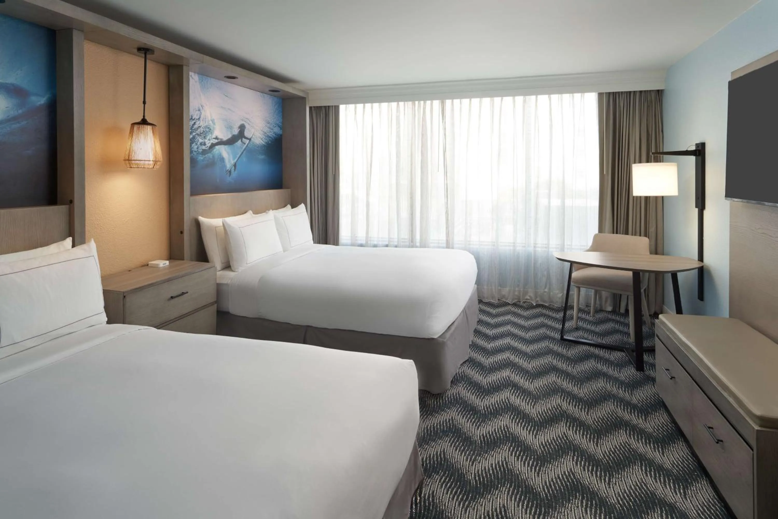 Queen Room with Two Queen Beds and Bath Tub - Mobility Accessible in Hilton Cocoa Beach Oceanfront