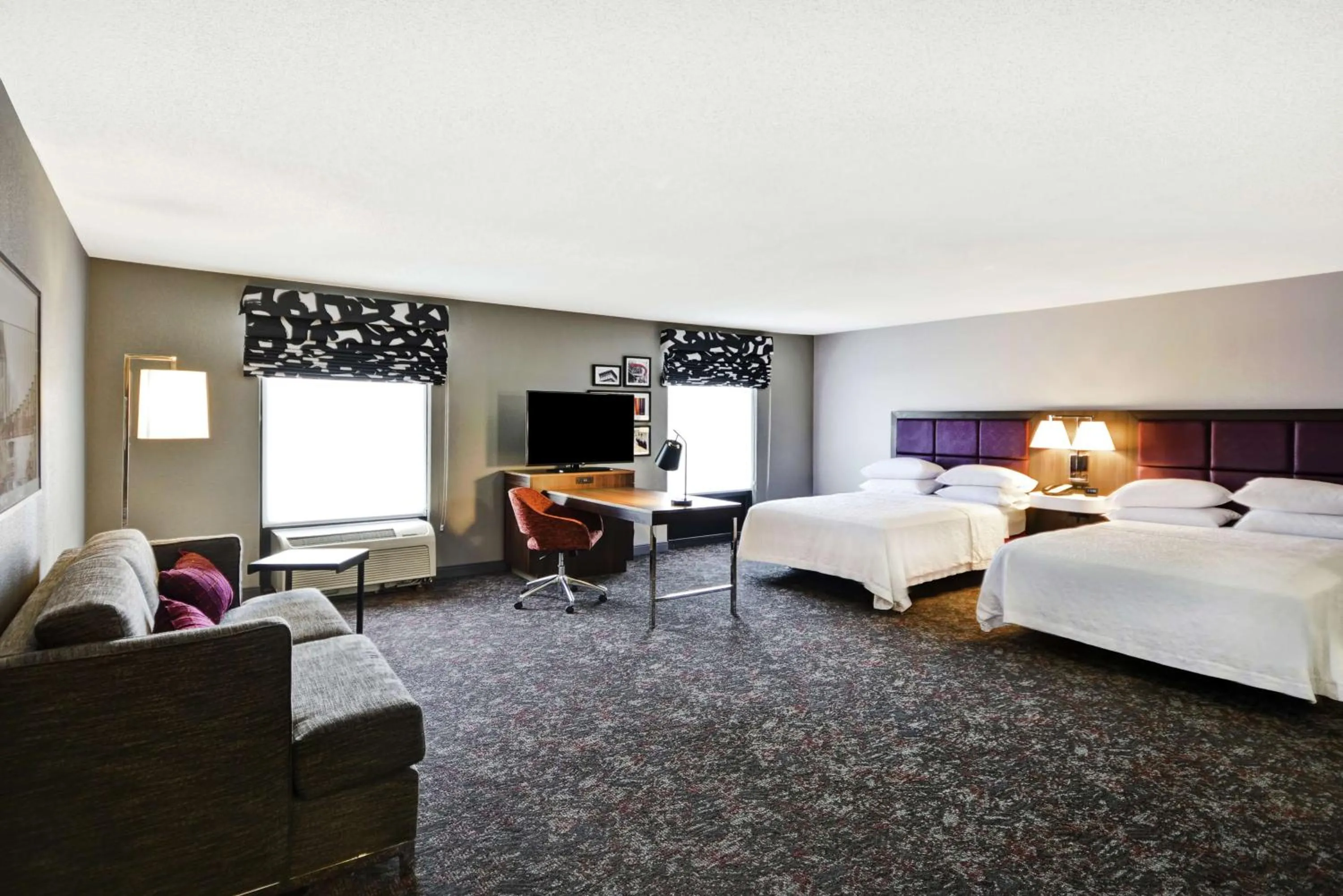 Queen Studio Suite with Two Queen Beds and Sofa Bed - Non-Smoking in Hampton Inn & Suites Columbus-Easton Area
