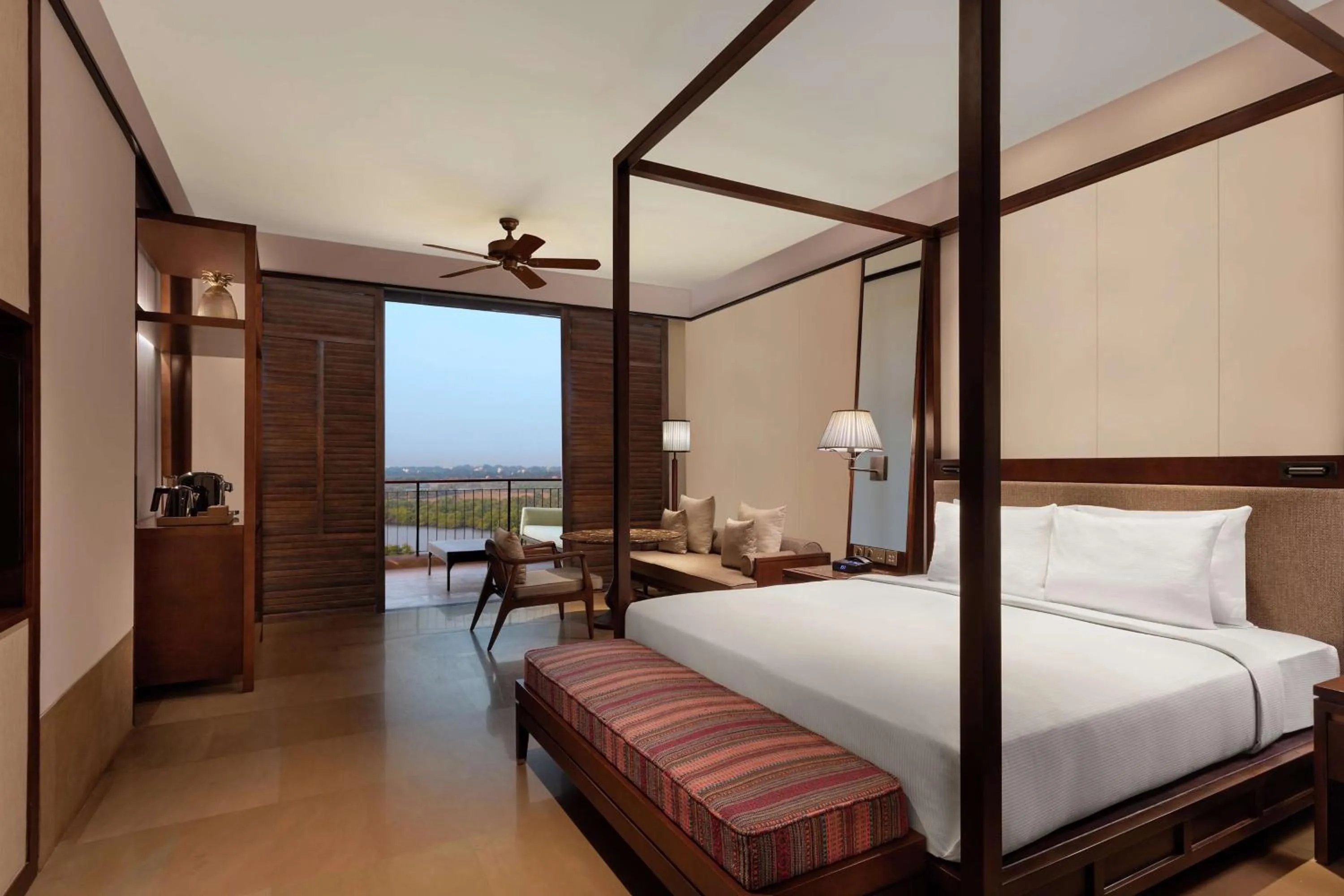 Premium King Room with Veranda - River View in Hilton Goa Resort Candolim