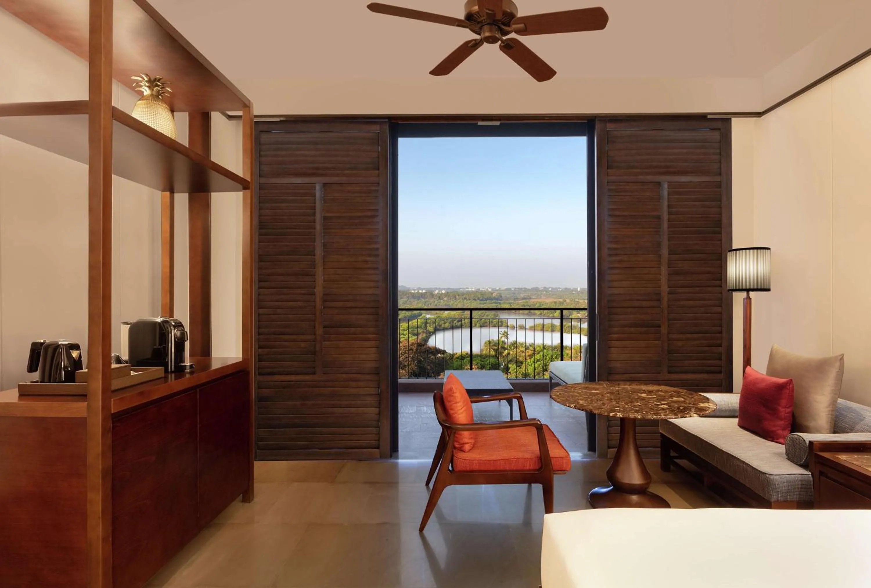 Premium Queen Room with River View with Veranda in Hilton Goa Resort Candolim