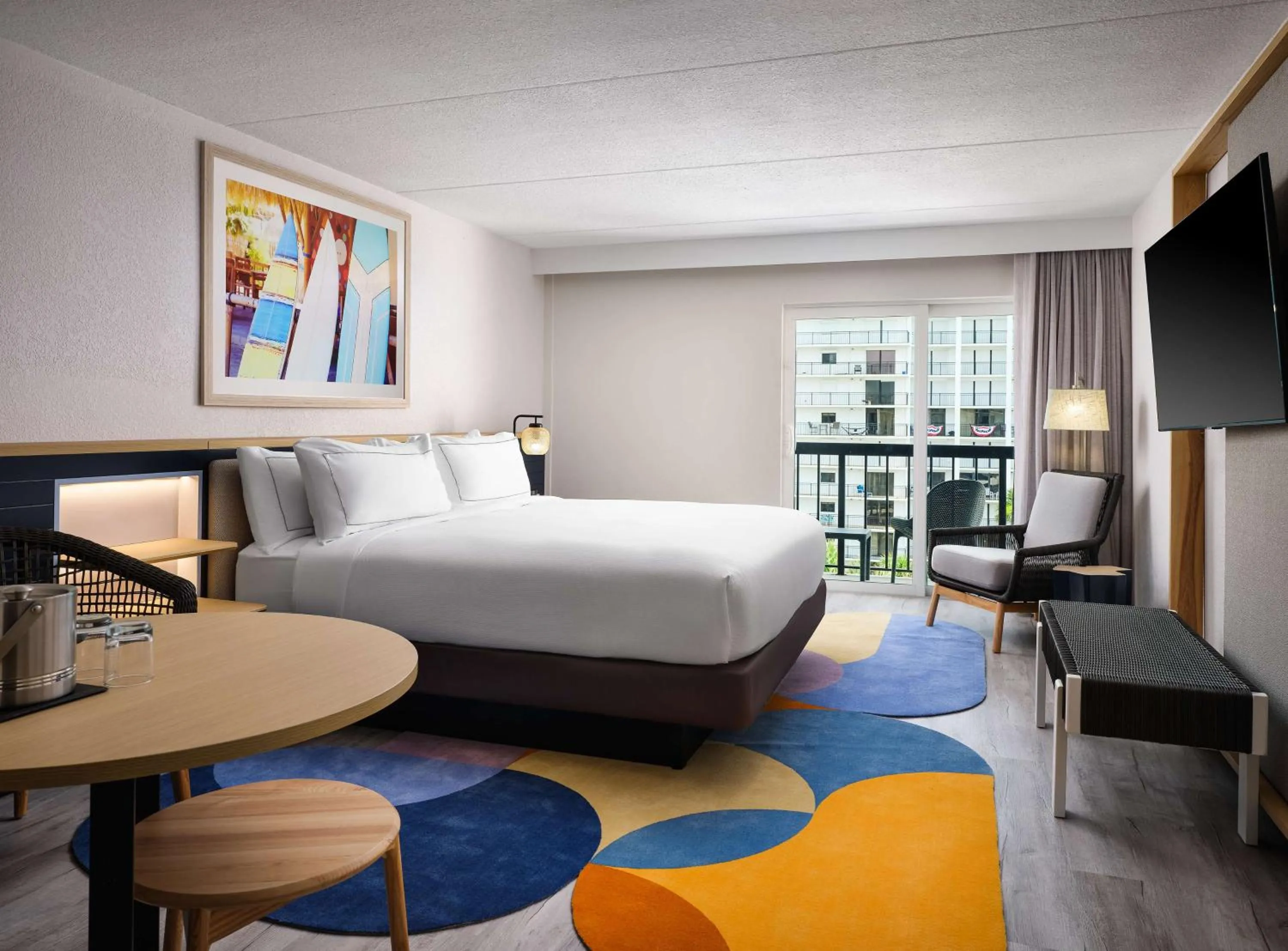 Premium King Room with Partial Ocean View and Balcony in Hilton Garden Inn Cocoa Beach-Oceanfront, FL