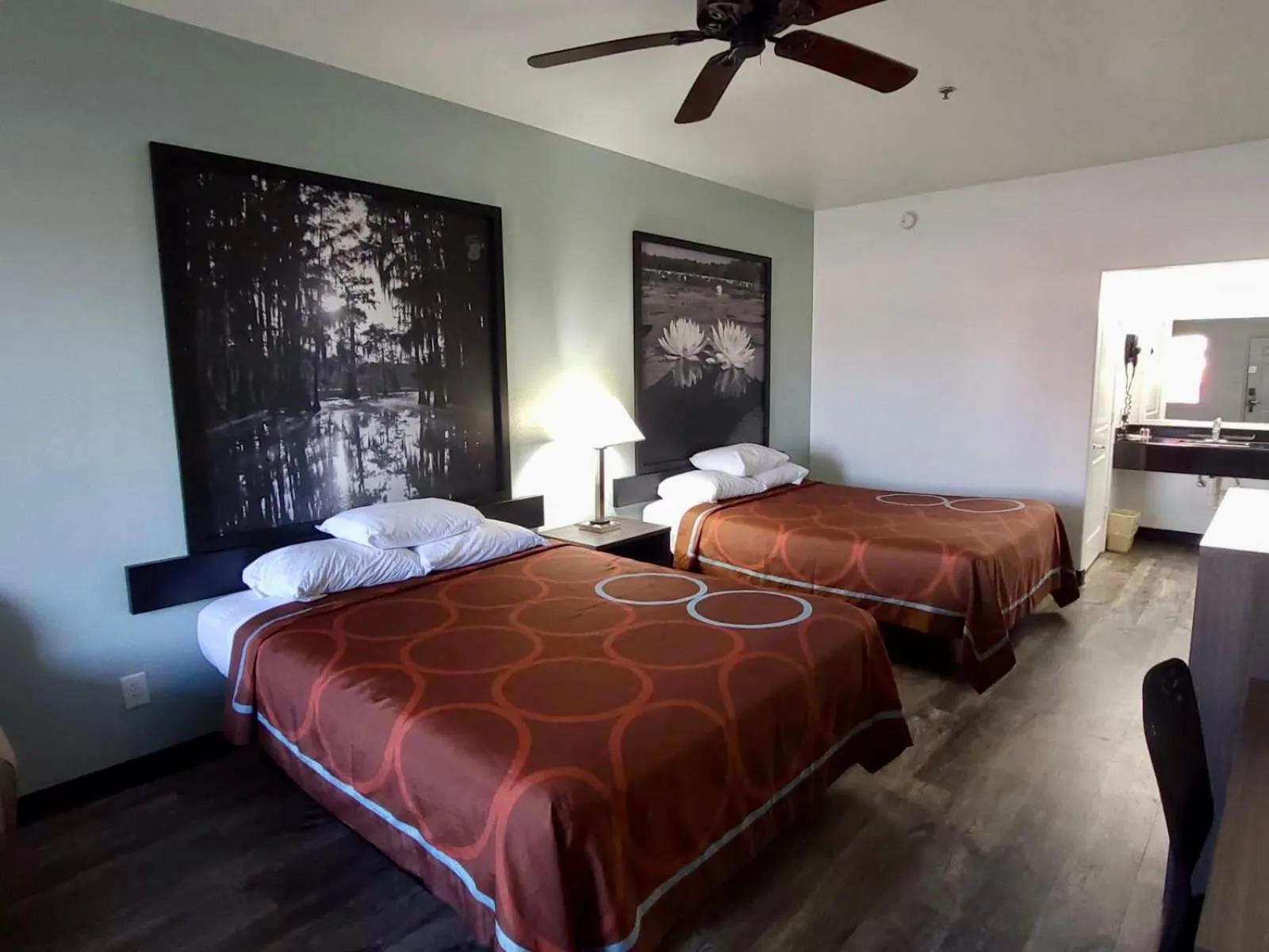 Queen Room with Two Queen Beds and Roll-In Shower - Mobility/Hearing Accessible - Non-Smoking in Super 8 by Wyndham Forney/East Dallas
