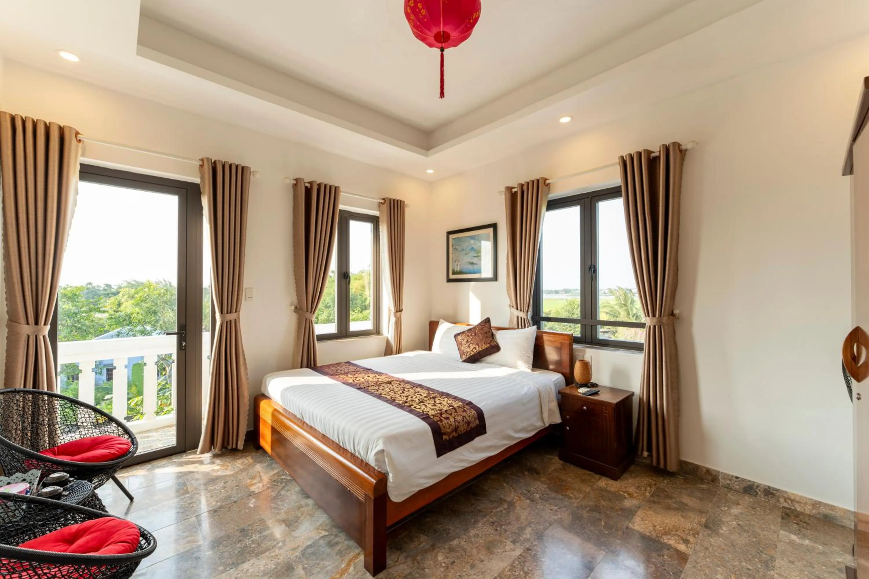 Queen Room with Balcony in Rice River Villa - Hoi An