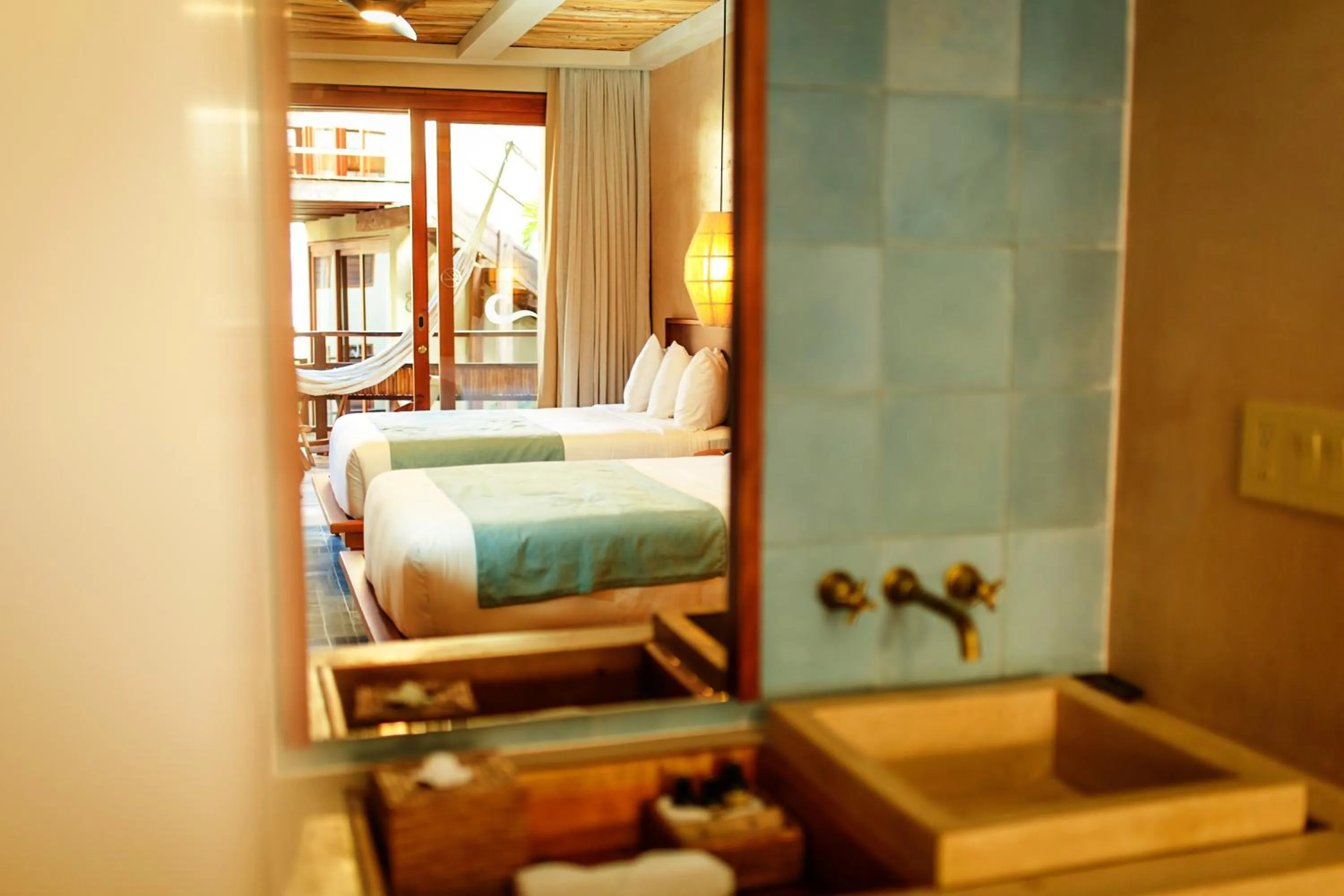 Double Room with Two Double Beds in Hotel Carolina Bacalar